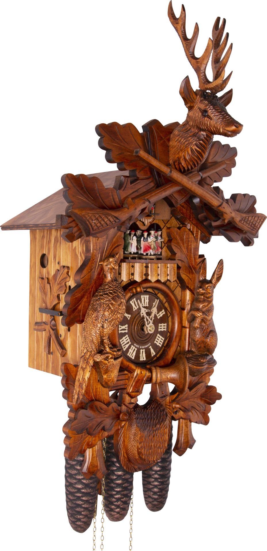 Reloj de cuco estilo “Madera tallada” movimiento mecánico de 8 días 59cm de Anton Schneider