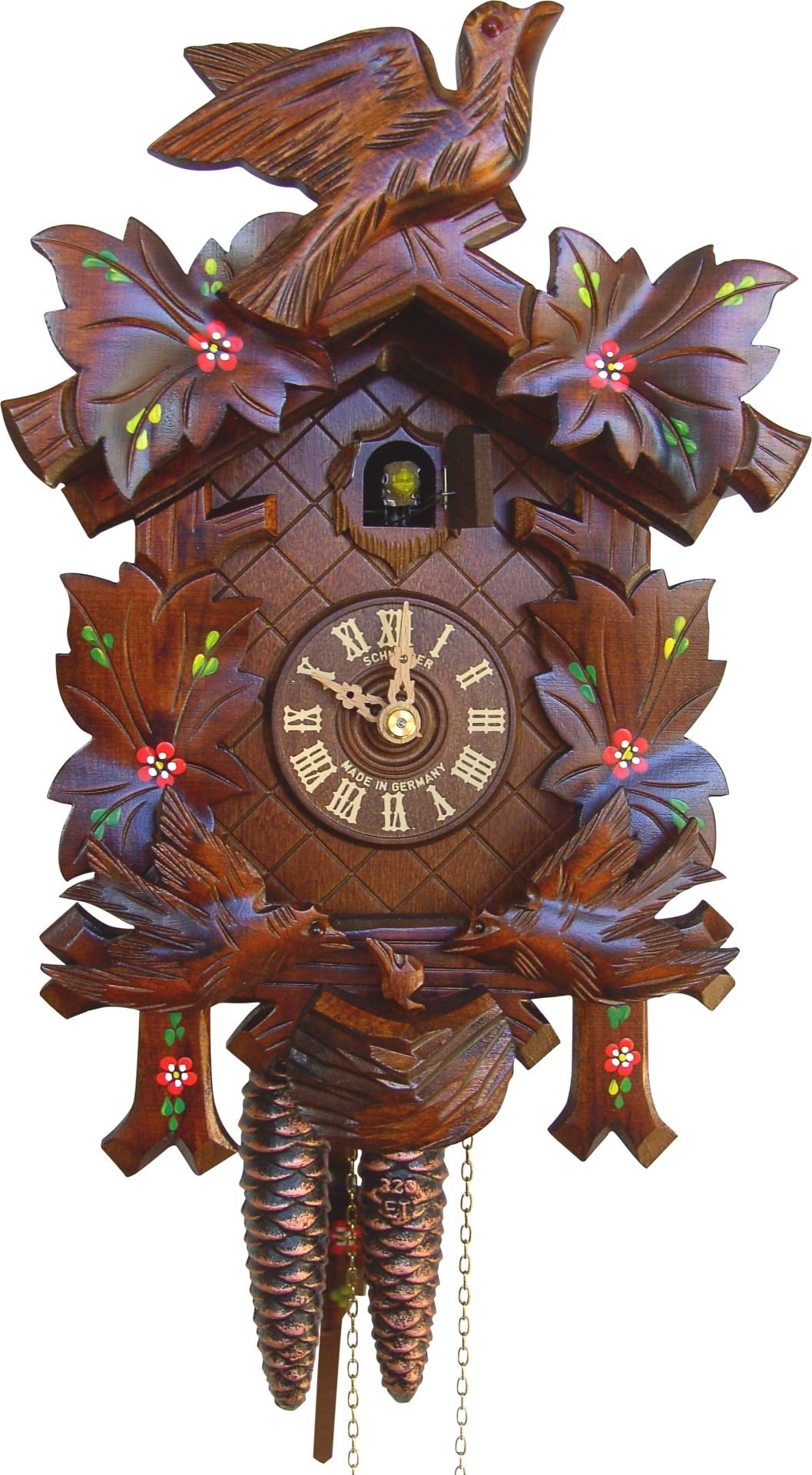 Cuckoo Clock Carved Style 1 Day Movement 30cm by Anton Schneider