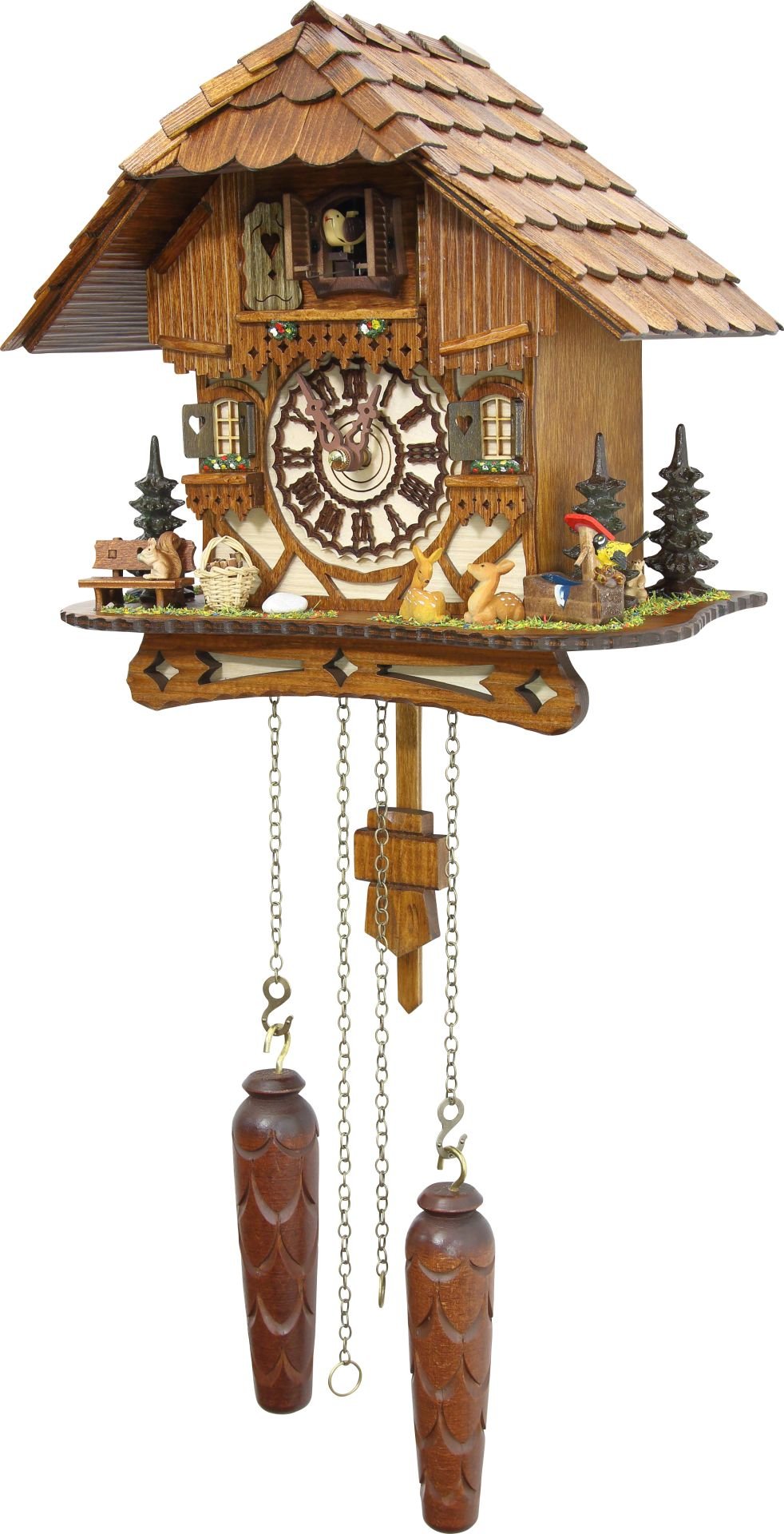 Kuckucksuhr Chalet-Stil Quarz-Uhrwerk 26cm von Schwarzwald-Palast