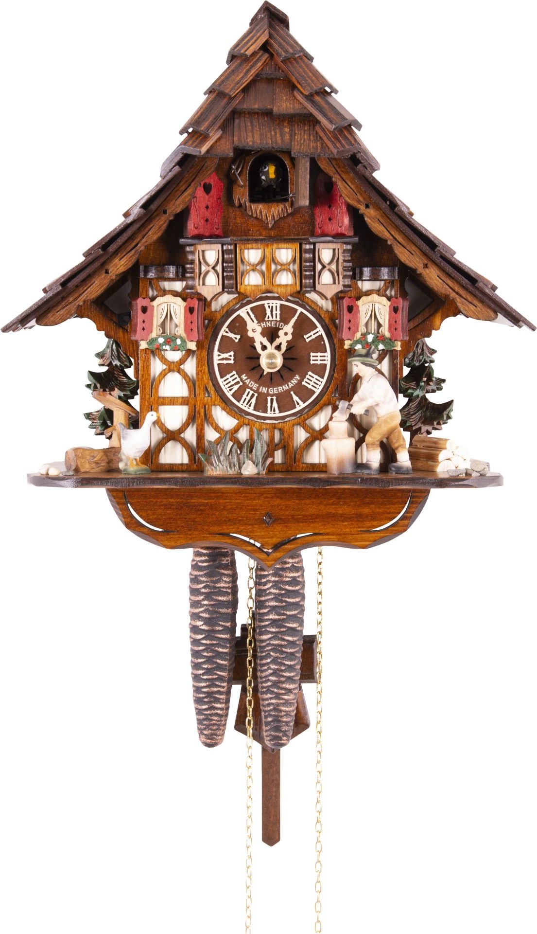Orologio cucu chalet meccanismo giornaliero 27cm di Anton Schneider
