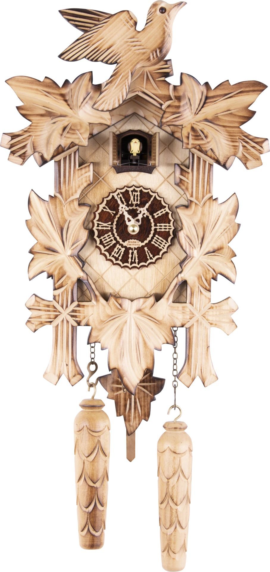 Reloj de cuco estilo “Madera tallada” de cuarzo 36cm de Trenkle Uhren