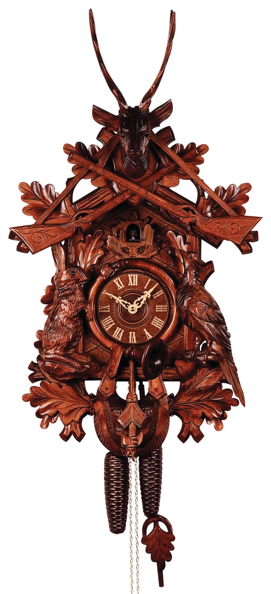 Reloj de cuco estilo “Madera tallada” movimiento mecánico de 8 días 80cm de Rombach & Haas
