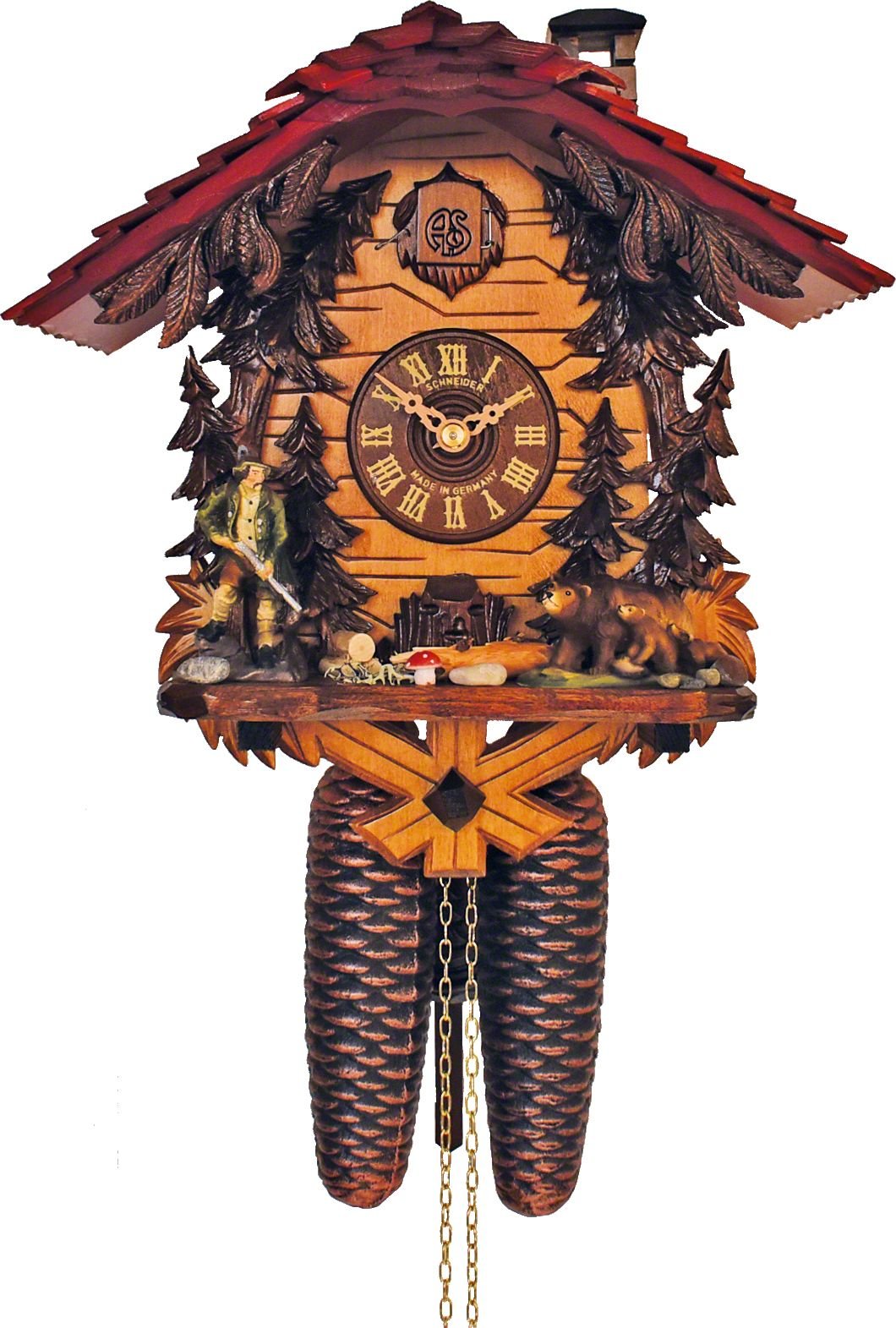Cuckoo Clock Chalet Style 8 Day Movement 29cm by Anton Schneider