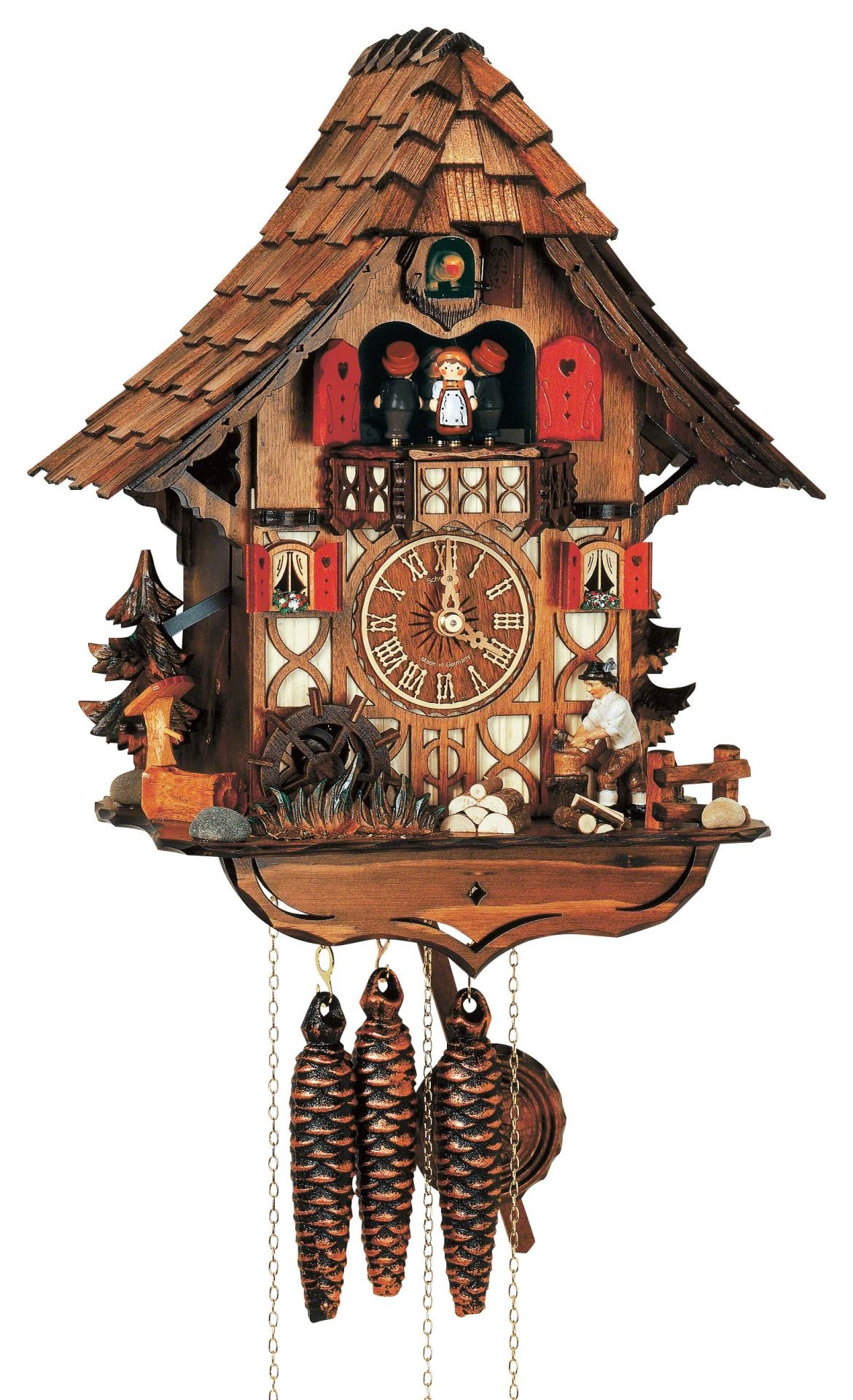 Orologio cucu chalet meccanismo giornaliero 35cm di Anton Schneider