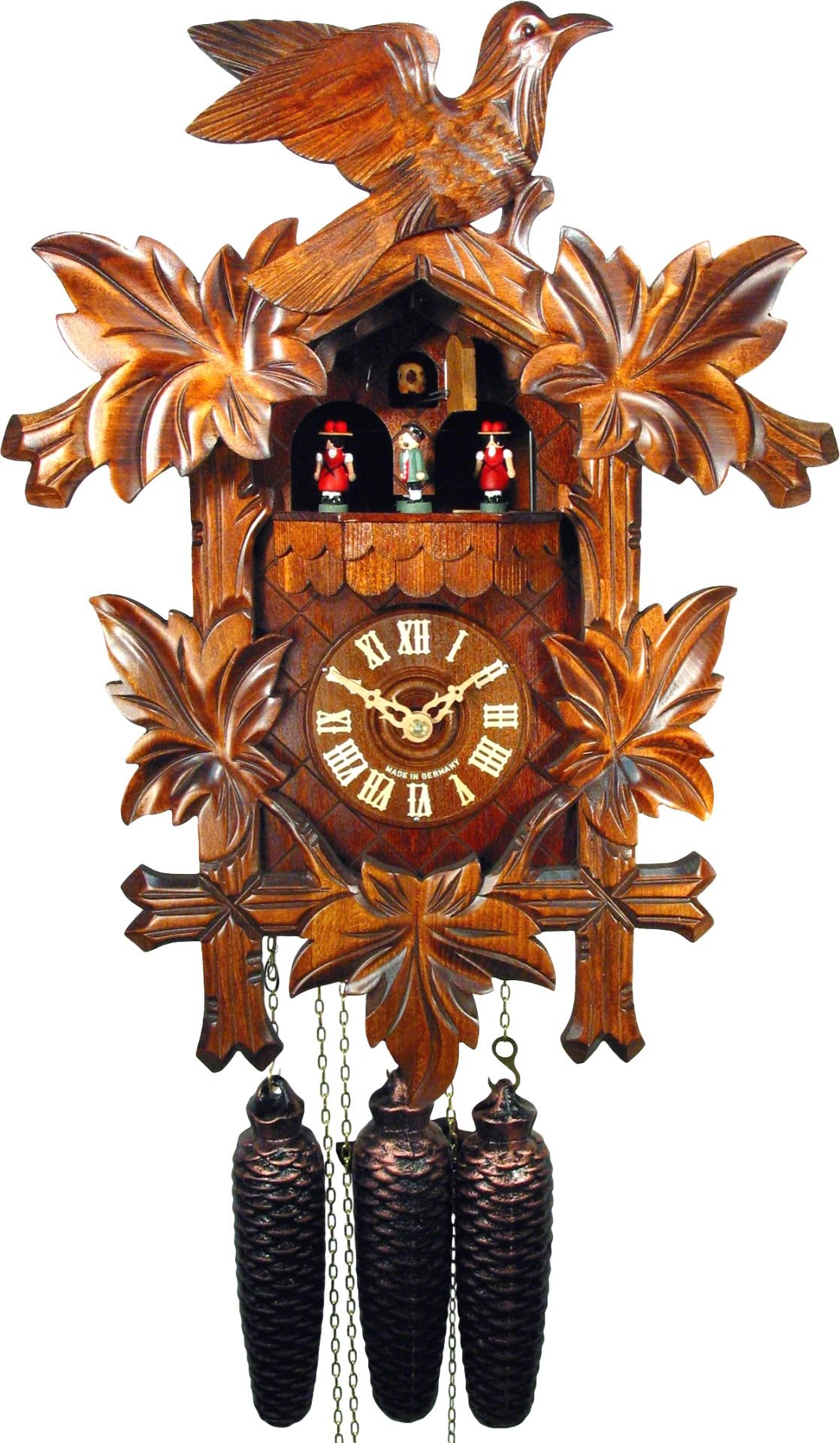 Reloj de cuco estilo “Madera tallada” movimiento mecánico de 8 días 41cm de August Schwer