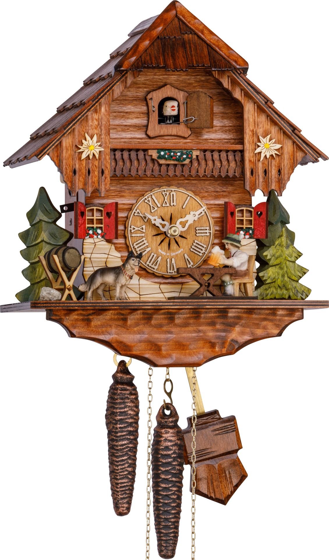 Cuckoo Clock Chalet Style 1 Day Movement 26cm by Hekas