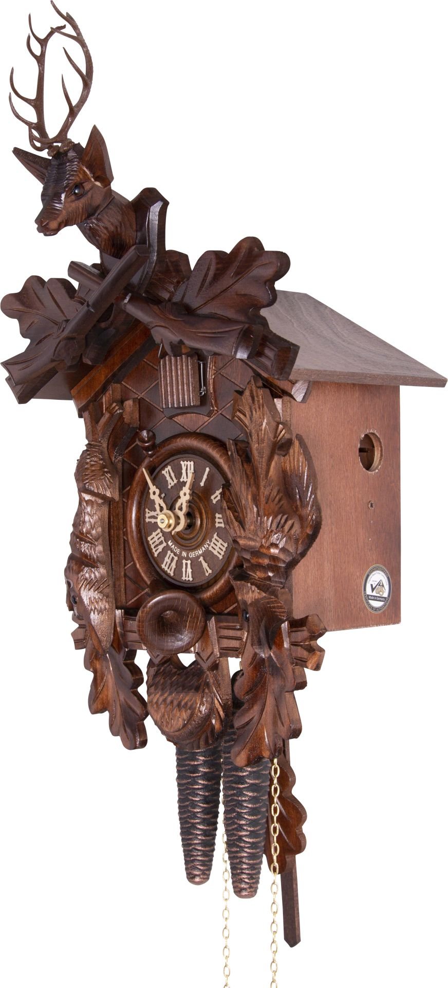 Cuckoo Clock Carved Style 1 Day Movement 38cm by Hekas