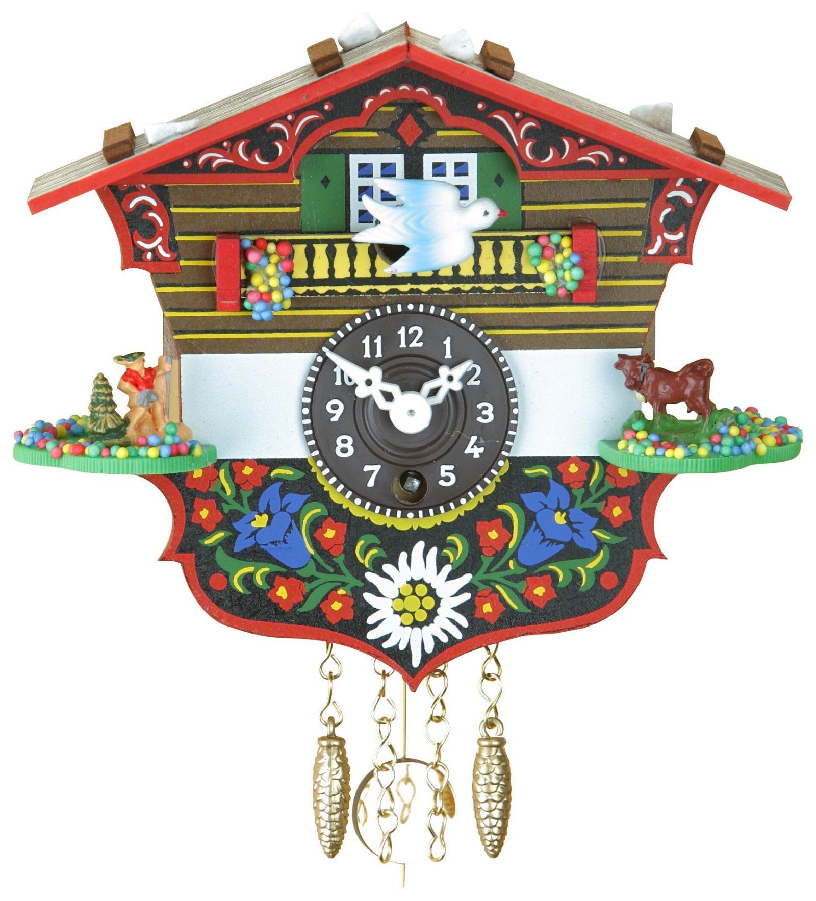 Black Forest Pendulum Clock Quartz Movement 13cm by Trenkle Uhren