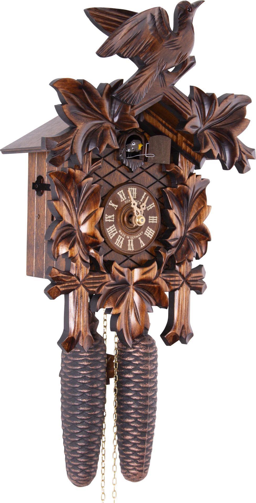 Cuckoo Clock Carved Style 8 Day Movement 34cm by Anton Schneider