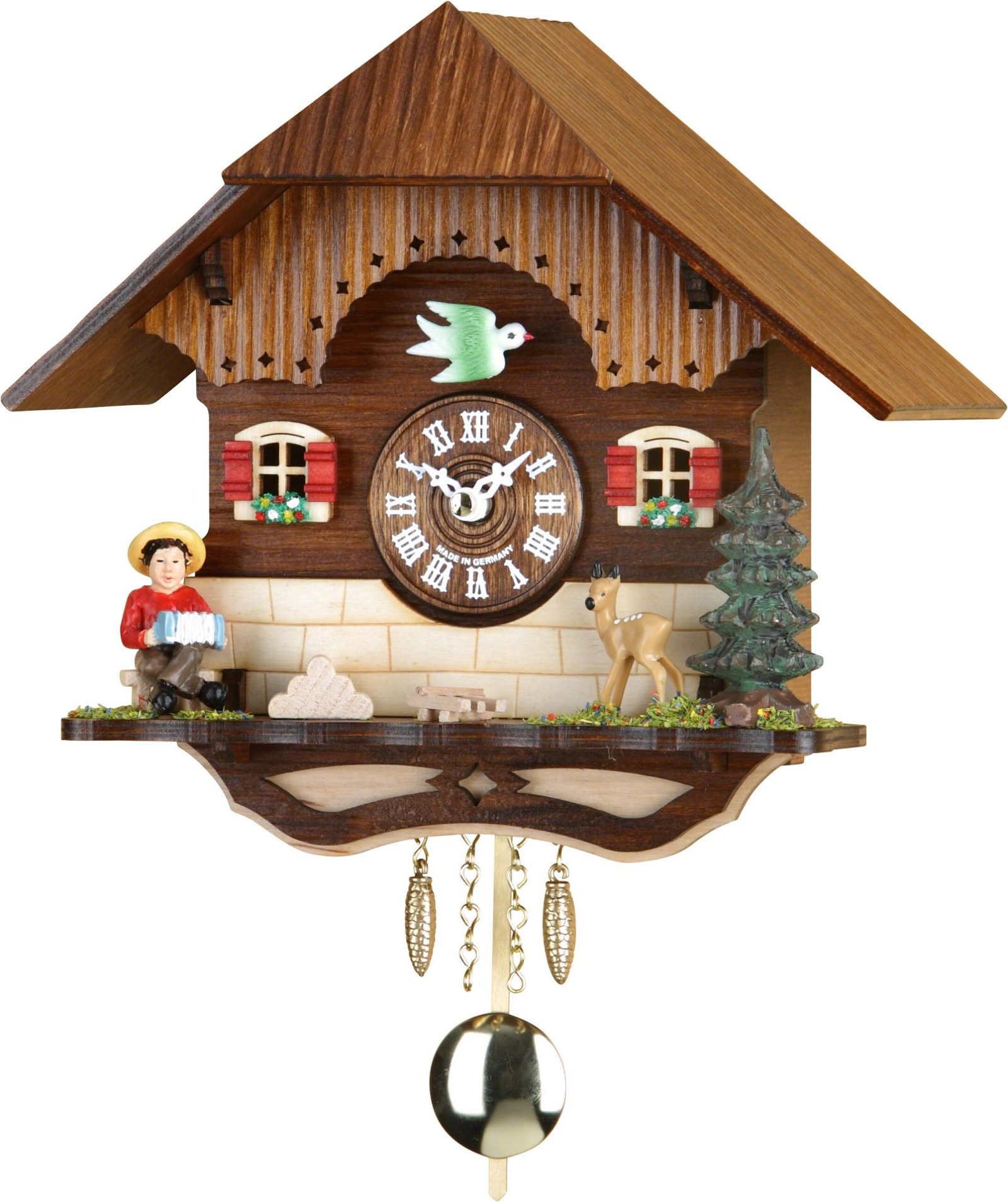 Schwarzwälder Pendeluhr Kuckulino Quarz-Uhrwerk 19cm von Trenkle Uhren