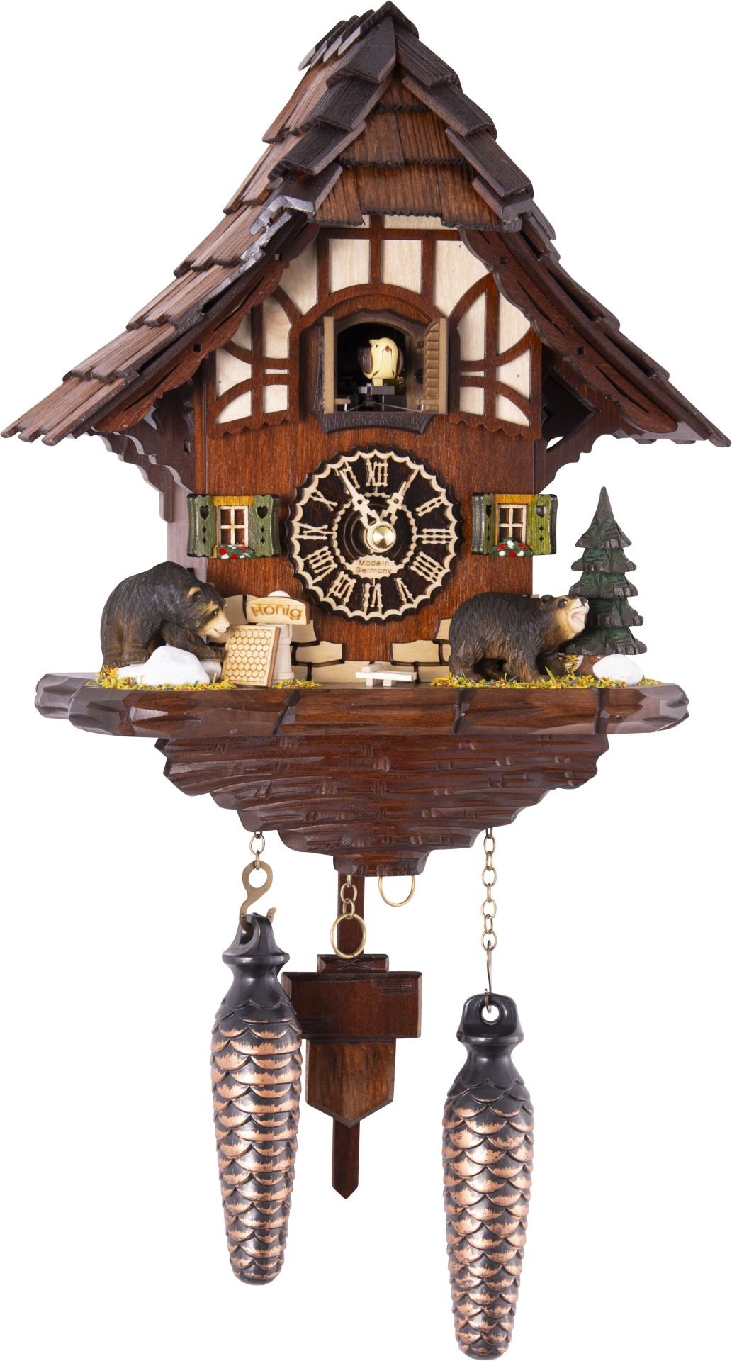 Reloj de cuco estilo “Chalet” de cuarzo 28cm de Trenkle Uhren