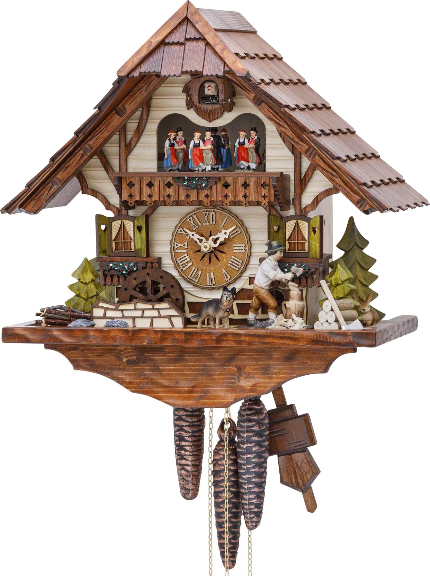 Cuckoo Clock Chalet Style 1 Day Movement 32cm by Hekas