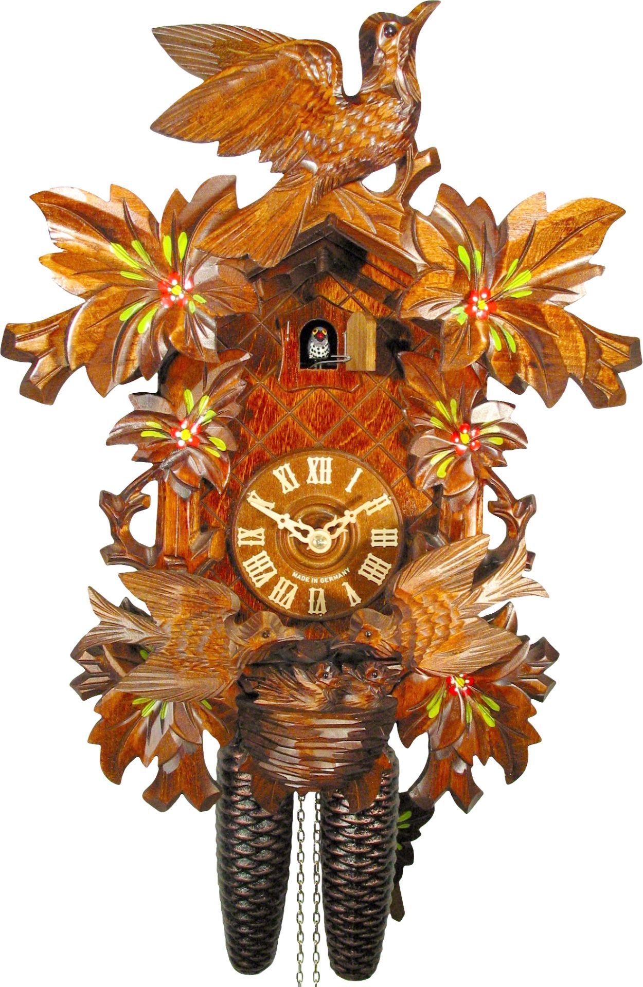 Cuckoo Clock Carved Style 8 Day Movement 39cm by August Schwer