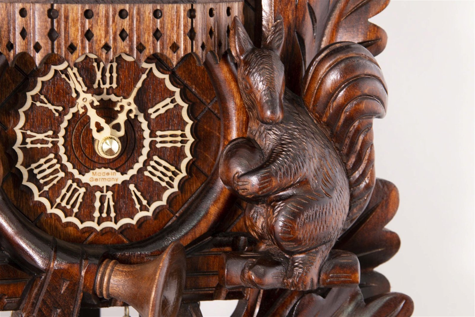 Cuckoo Clock Carved Style Quartz Movement 44cm by Trenkle Uhren