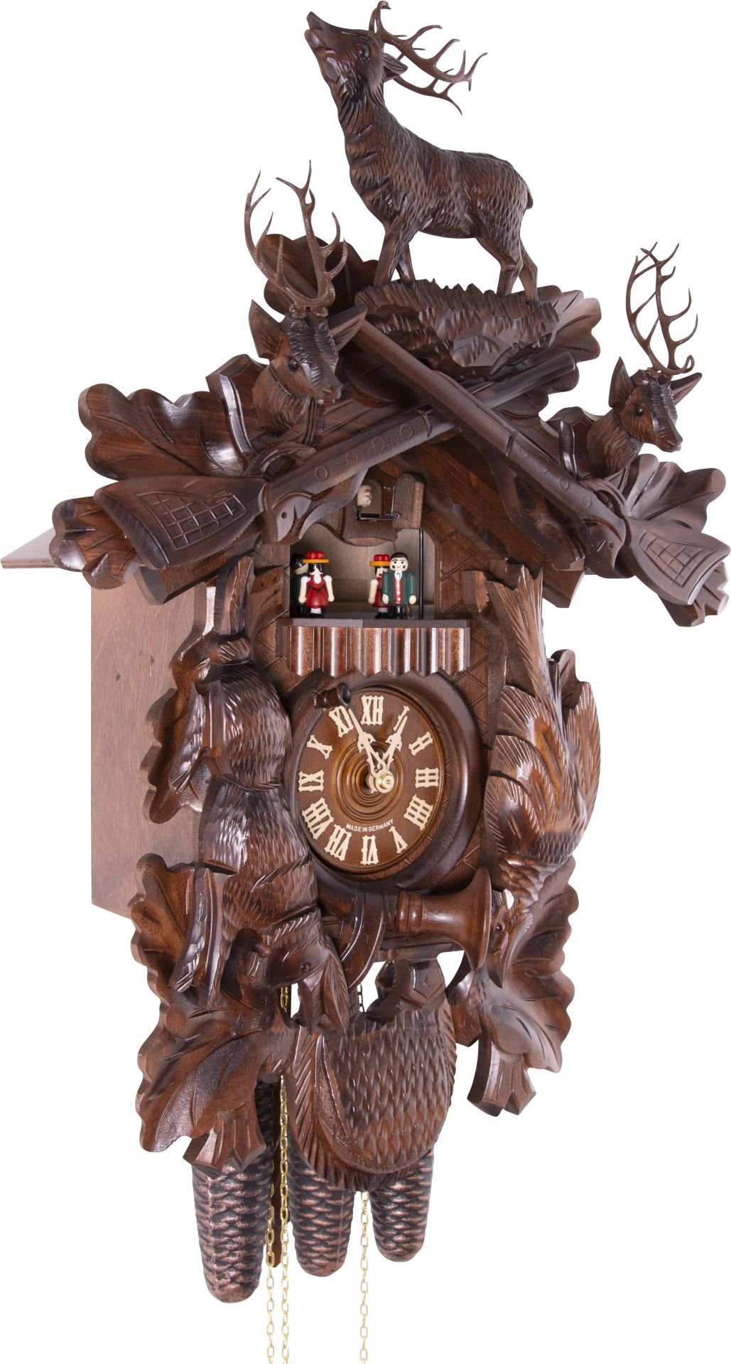 Cuckoo Clock Carved Style 8 Day Movement 60cm by Hekas