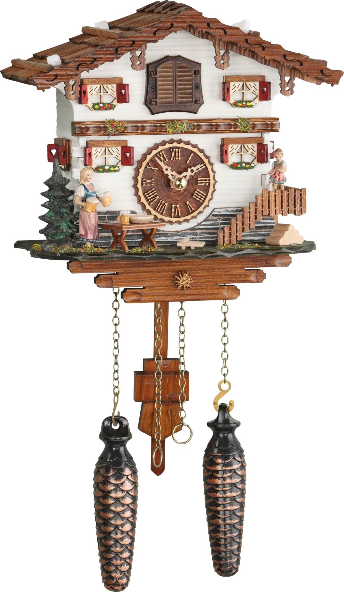 Reloj de cuco estilo “Chalet” de cuarzo 21cm de Trenkle Uhren