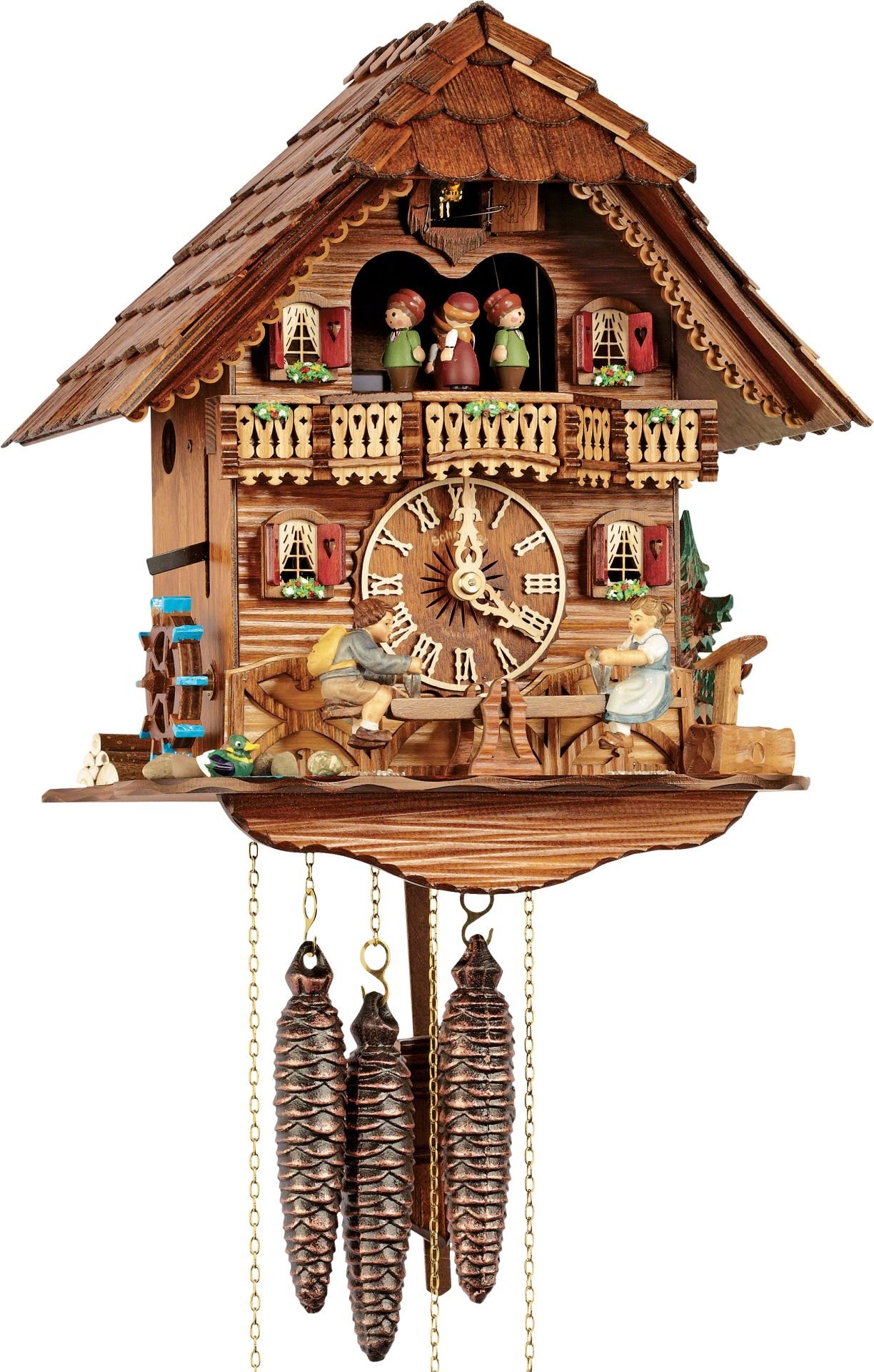 Orologio cucu chalet meccanismo giornaliero 31cm di Anton Schneider