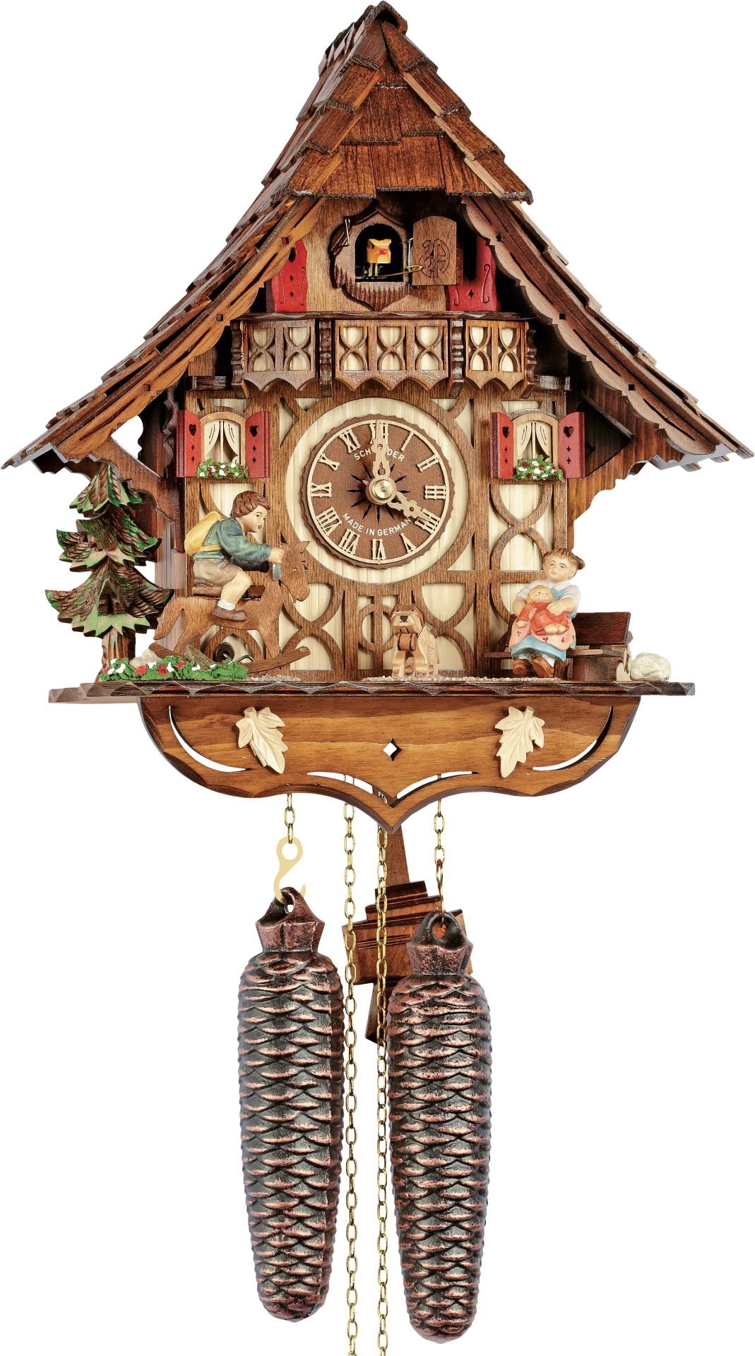 Cuckoo Clock Chalet Style 8 Day Movement 32cm by Anton Schneider