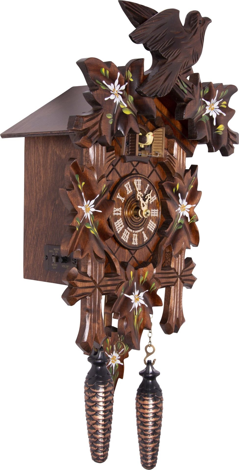 Reloj de cuco estilo “Madera tallada” de cuarzo 35cm de Trenkle Uhren