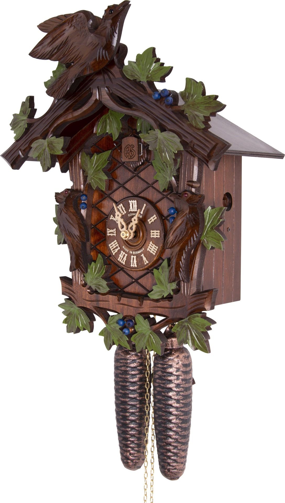Reloj de cuco estilo “Madera tallada” movimiento mecánico de 8 días 32cm de Anton Schneider