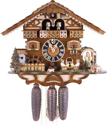 Kuckucksuhr Chalet-Stil 8-Tage-Uhrwerk 36cm von Hönes