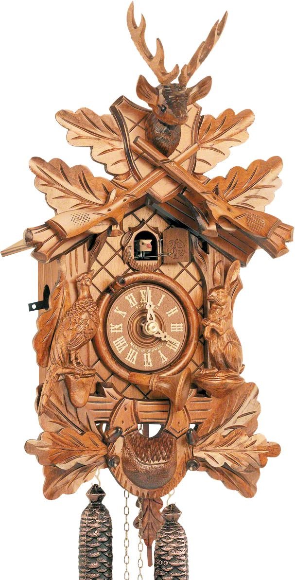 Cuckoo Clock Carved Style 8 Day Movement 39cm by Anton Schneider