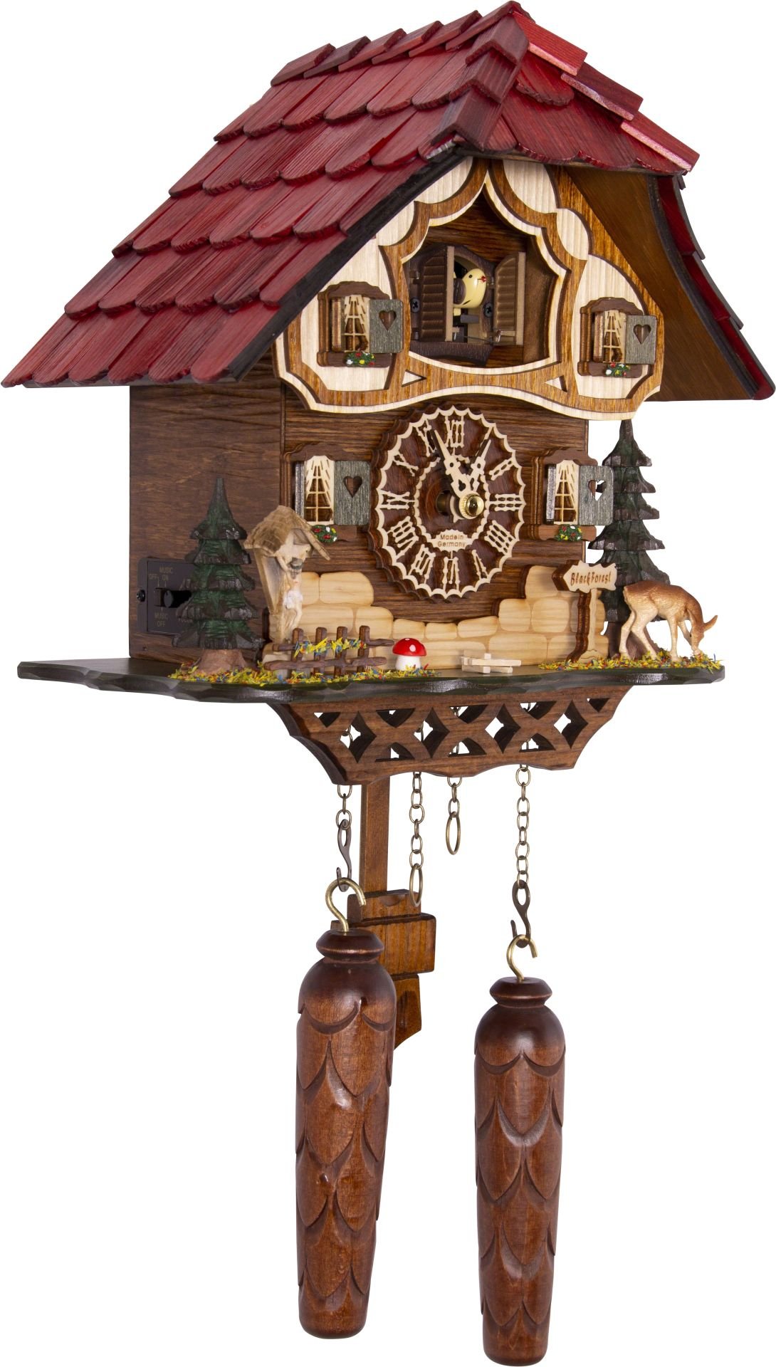 Kuckucksuhr Chalet-Stil Quarz-Uhrwerk 26cm von Trenkle Uhren