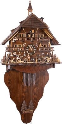Kuckucksuhr Chalet-Stil 8-Tage-Uhrwerk 160cm von August Schwer