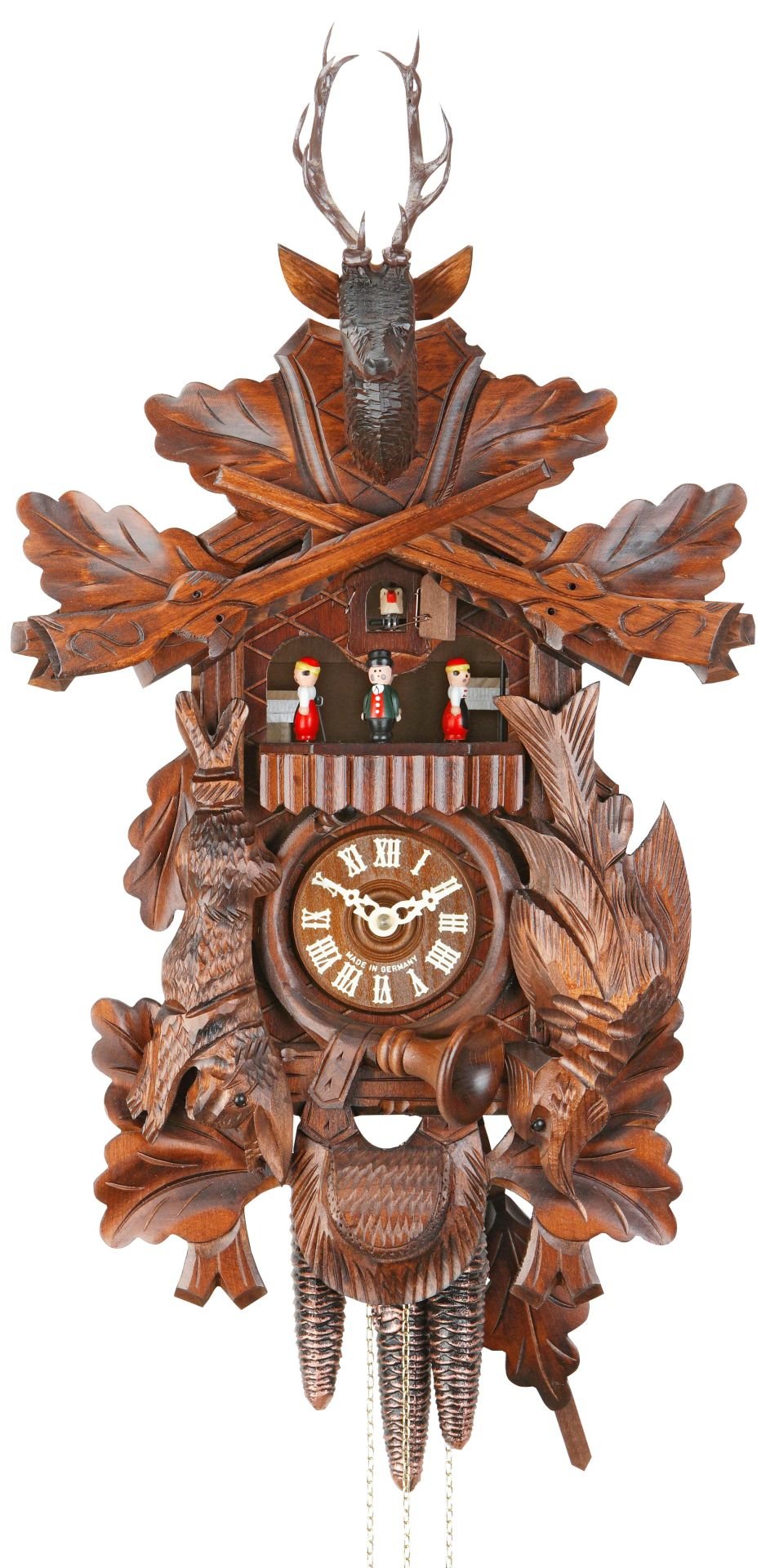 Orologio cucu tradizionale meccanismo giornaliero 48cm di Hekas
