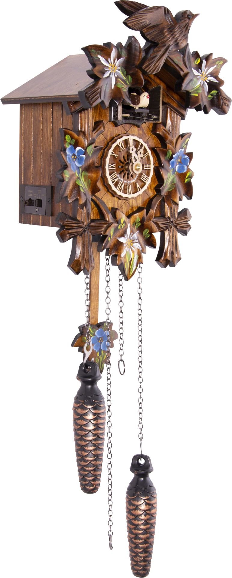Cuckoo Clock Carved Style Quartz Movement 22cm by Engstler