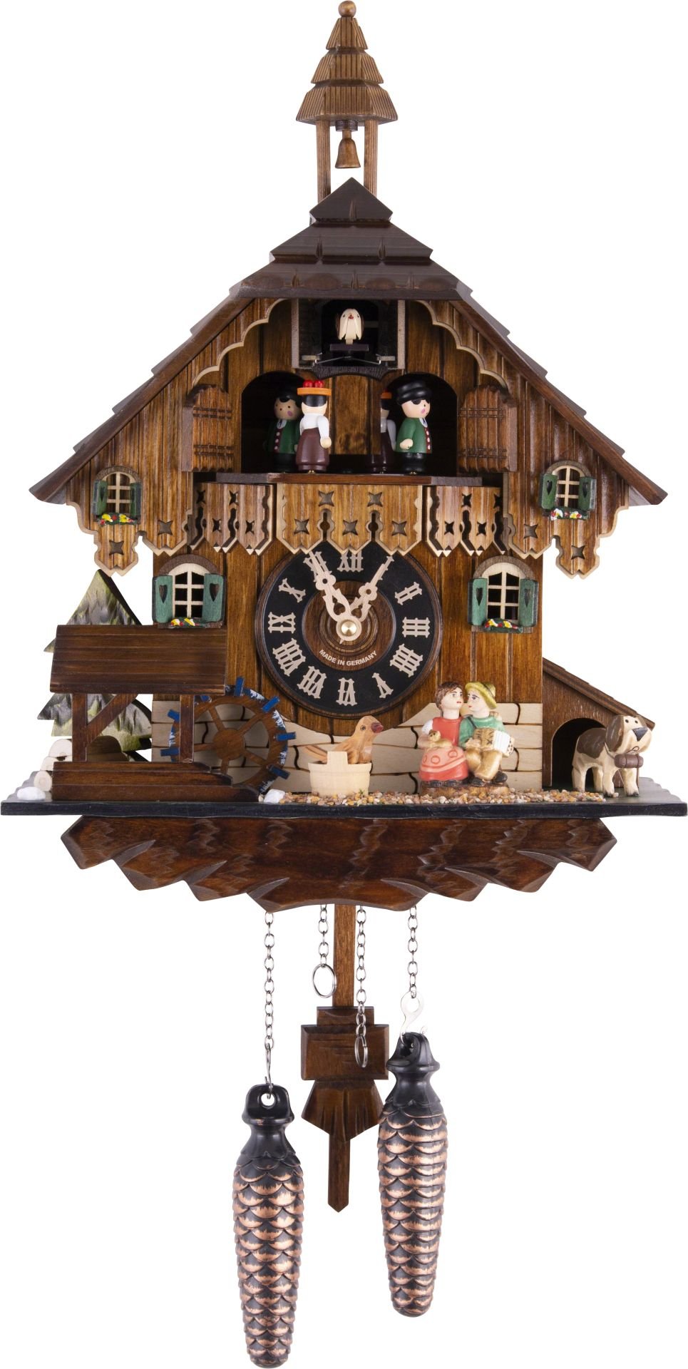 Kuckucksuhr Chalet-Stil Quarz-Uhrwerk 35cm von Engstler