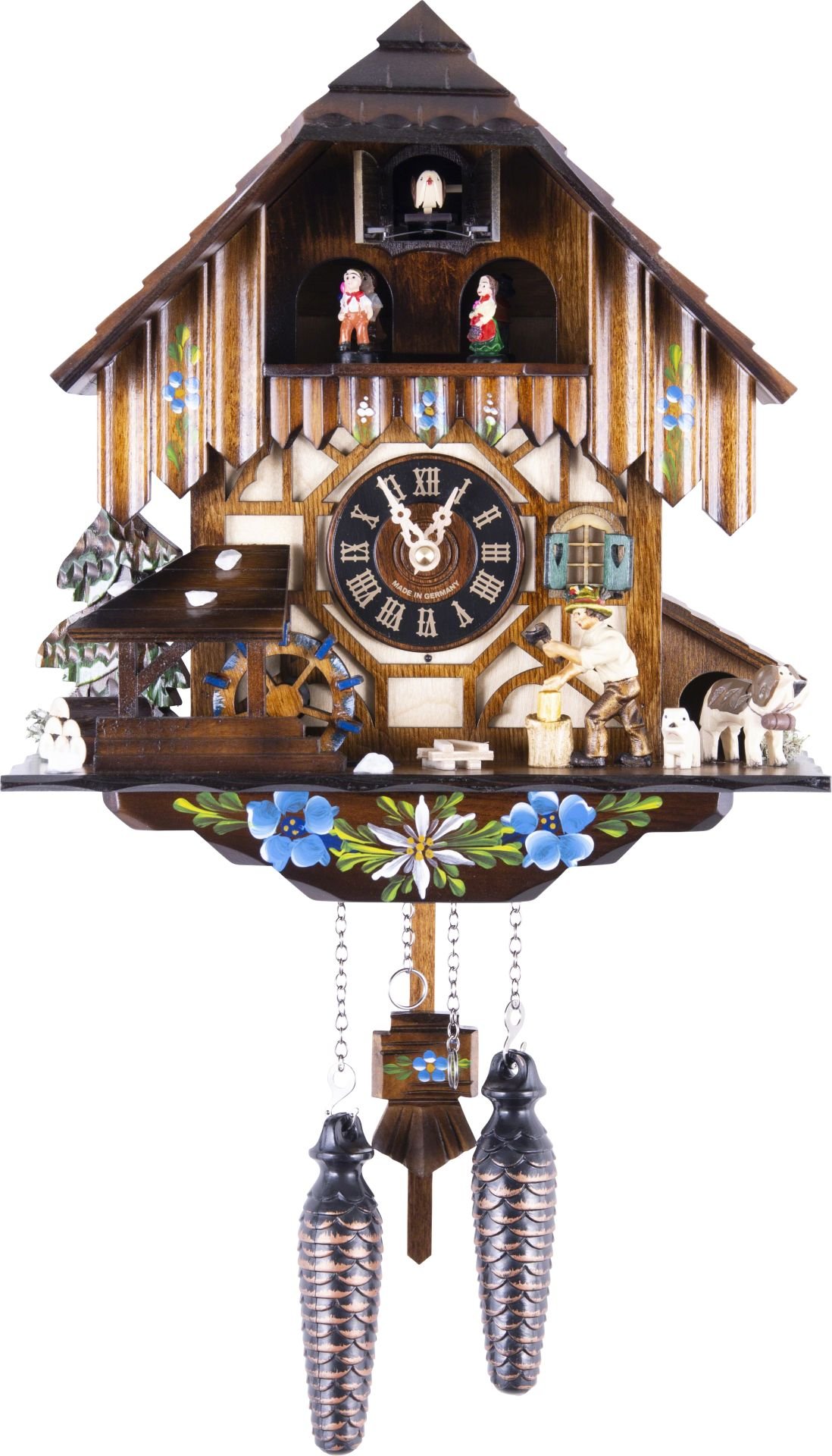 Kuckucksuhr Chalet-Stil Quarz-Uhrwerk 33cm von Engstler