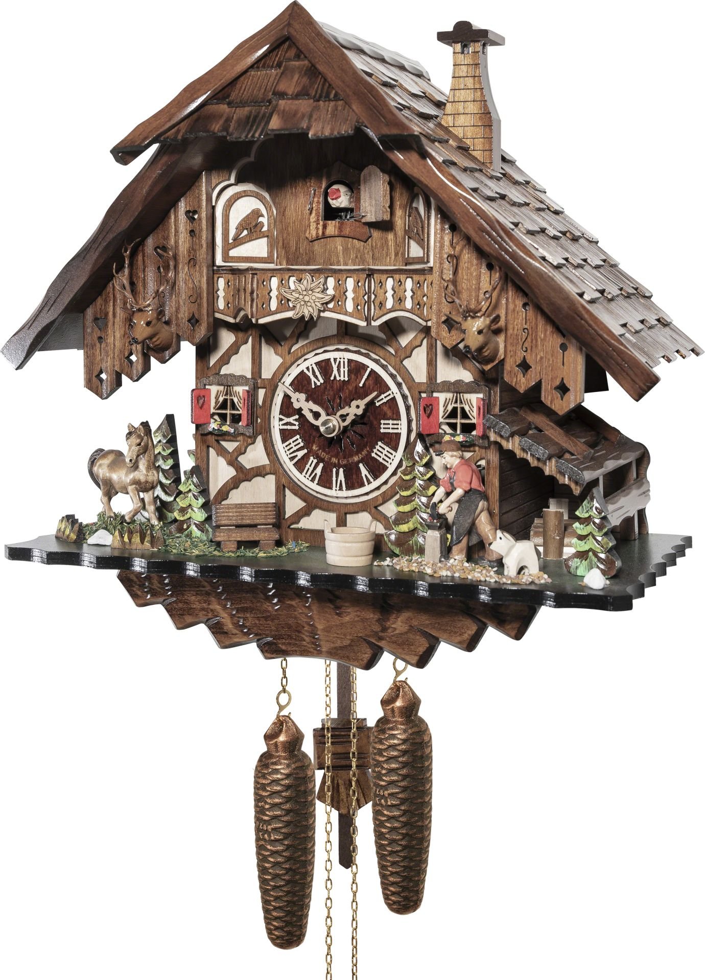 Cuckoo Clock Chalet Style 8 Day Movement 35cm by Engstler