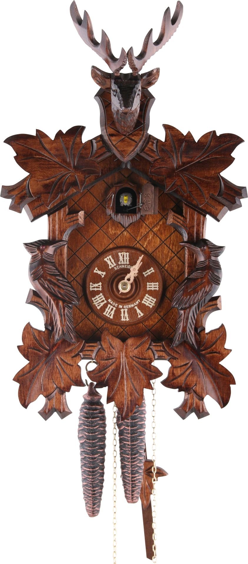 Cuckoo Clock Carved Style 1 Day Movement 36cm by Anton Schneider