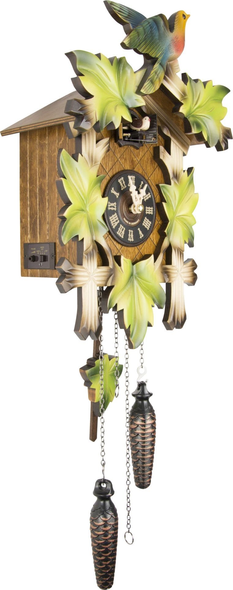 Cuckoo Clock Carved Style Quartz Movement 40cm by Engstler