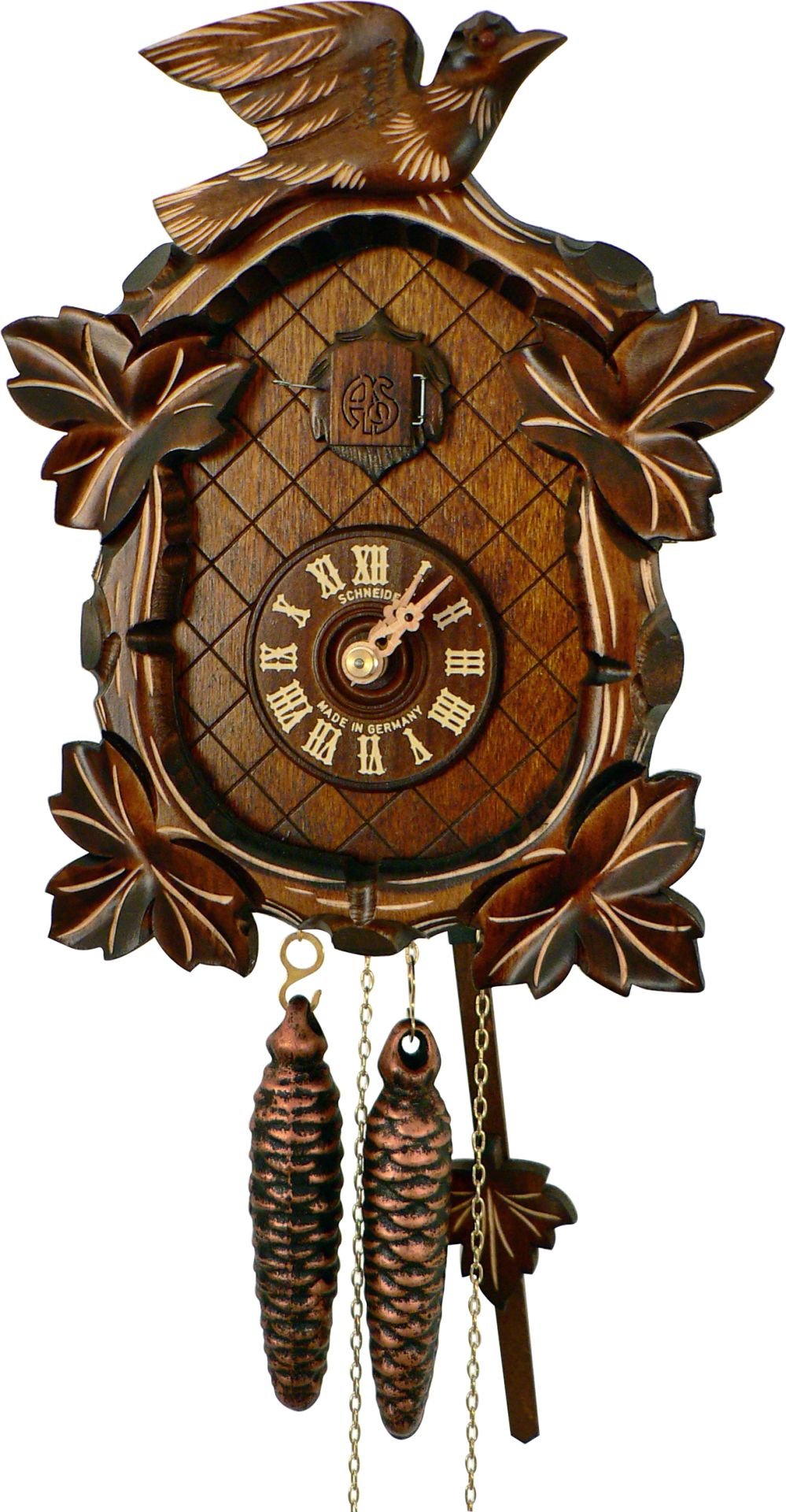 Reloj de cuco estilo “Madera tallada” movimiento mecánico de 1 día 26cm de Anton Schneider