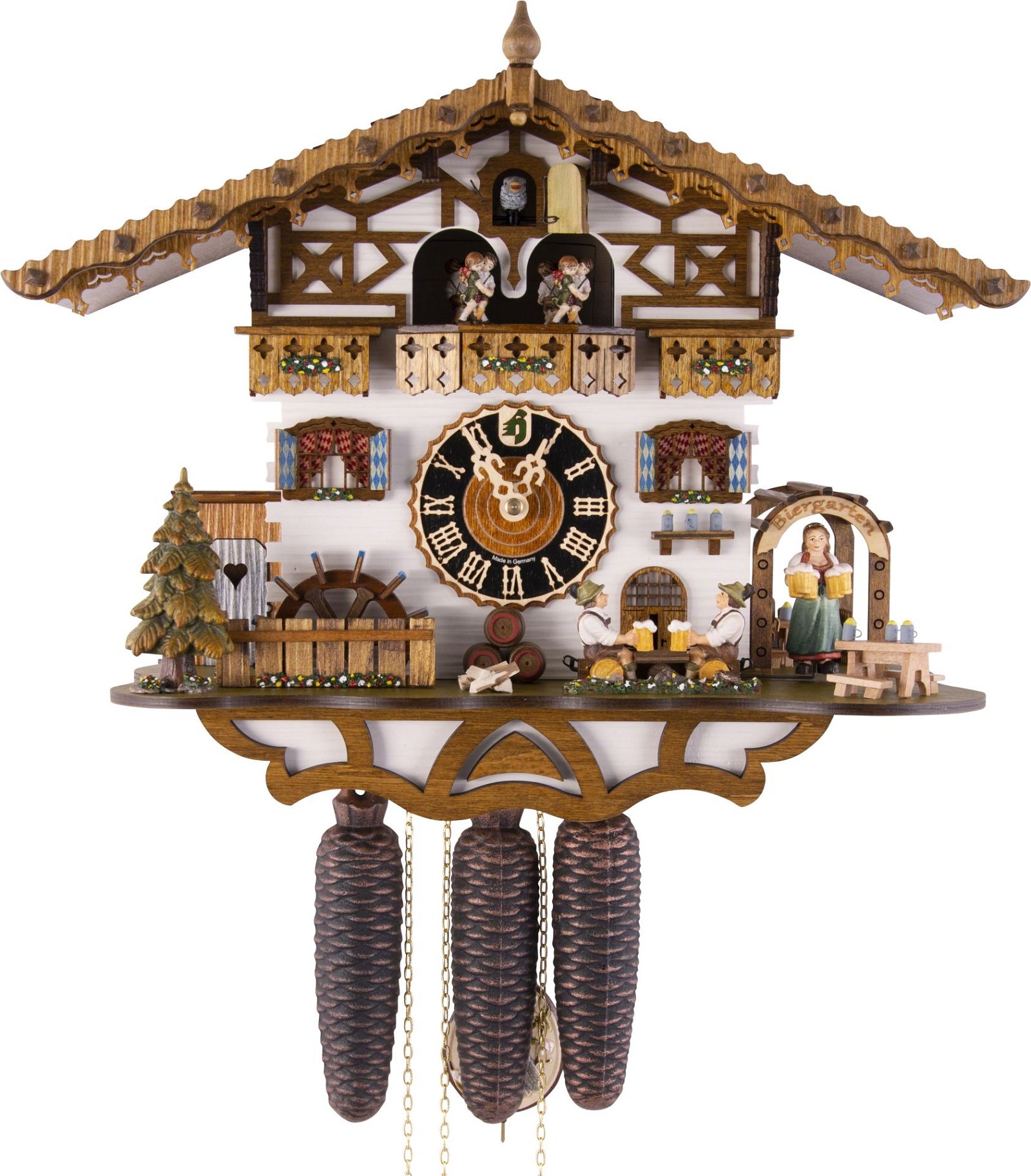 Reloj de cuco estilo “Chalet” movimiento mecánico de 8 días 36cm de Hönes