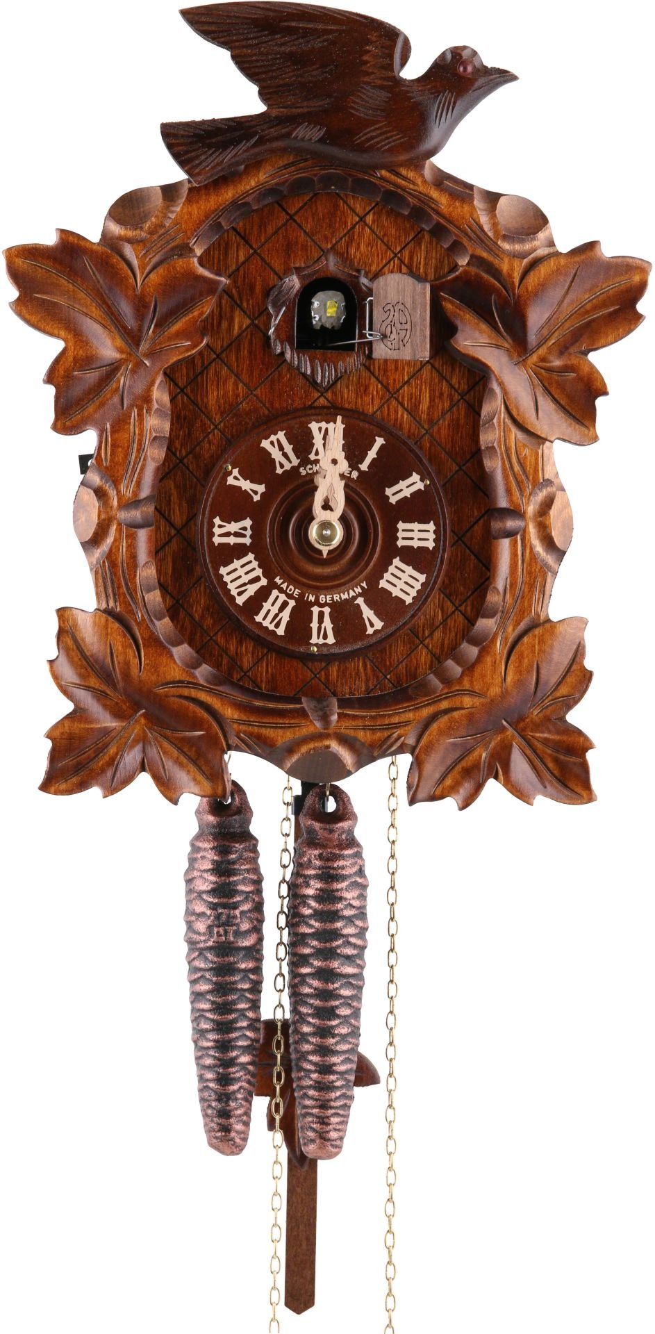 Cuckoo Clock Carved Style 1 Day Movement 26cm by Anton Schneider