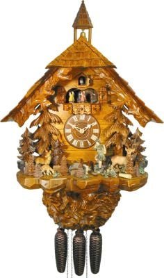 Kuckucksuhr Chalet-Stil 8-Tage-Uhrwerk 71cm von August Schwer