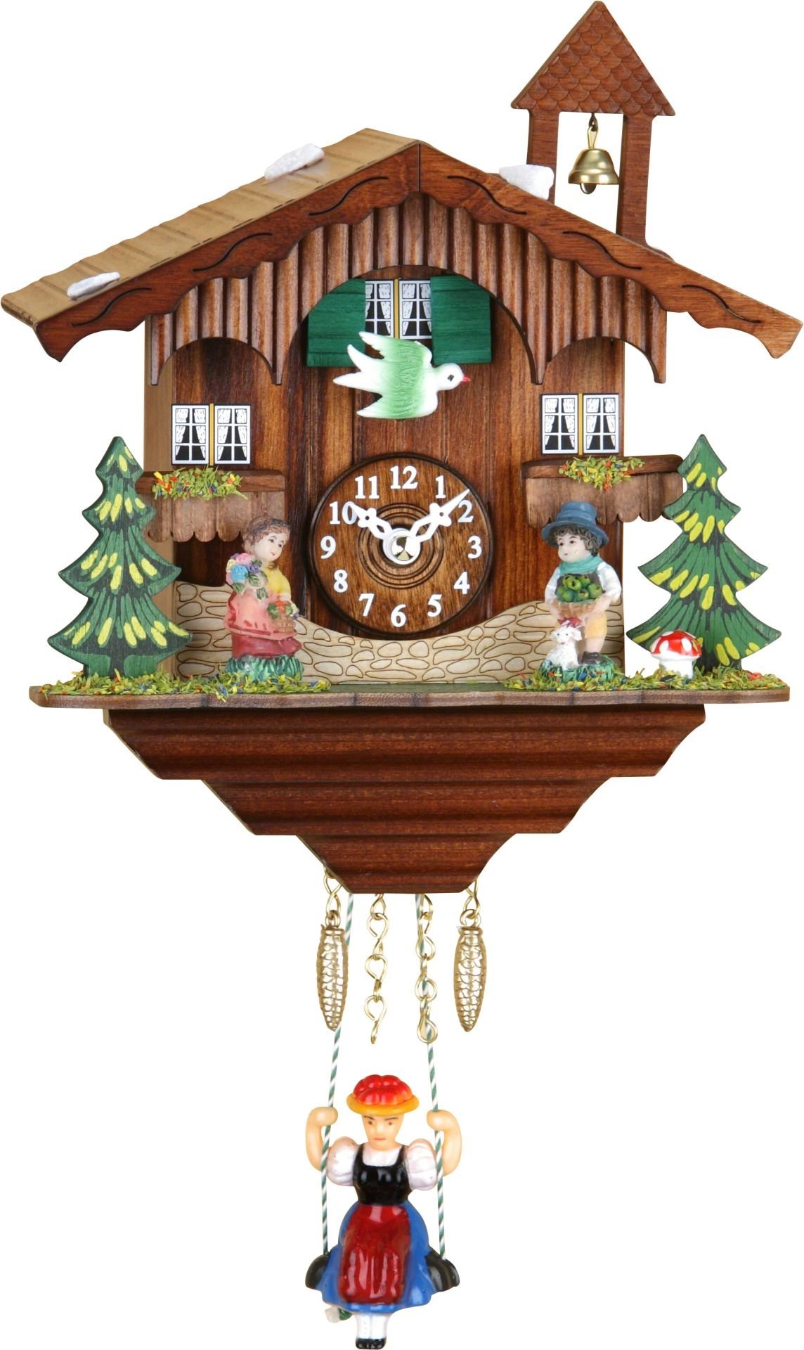 Black Forest Pendulum Clock Kuckulino Quartz Movement 18cm by Trenkle Uhren