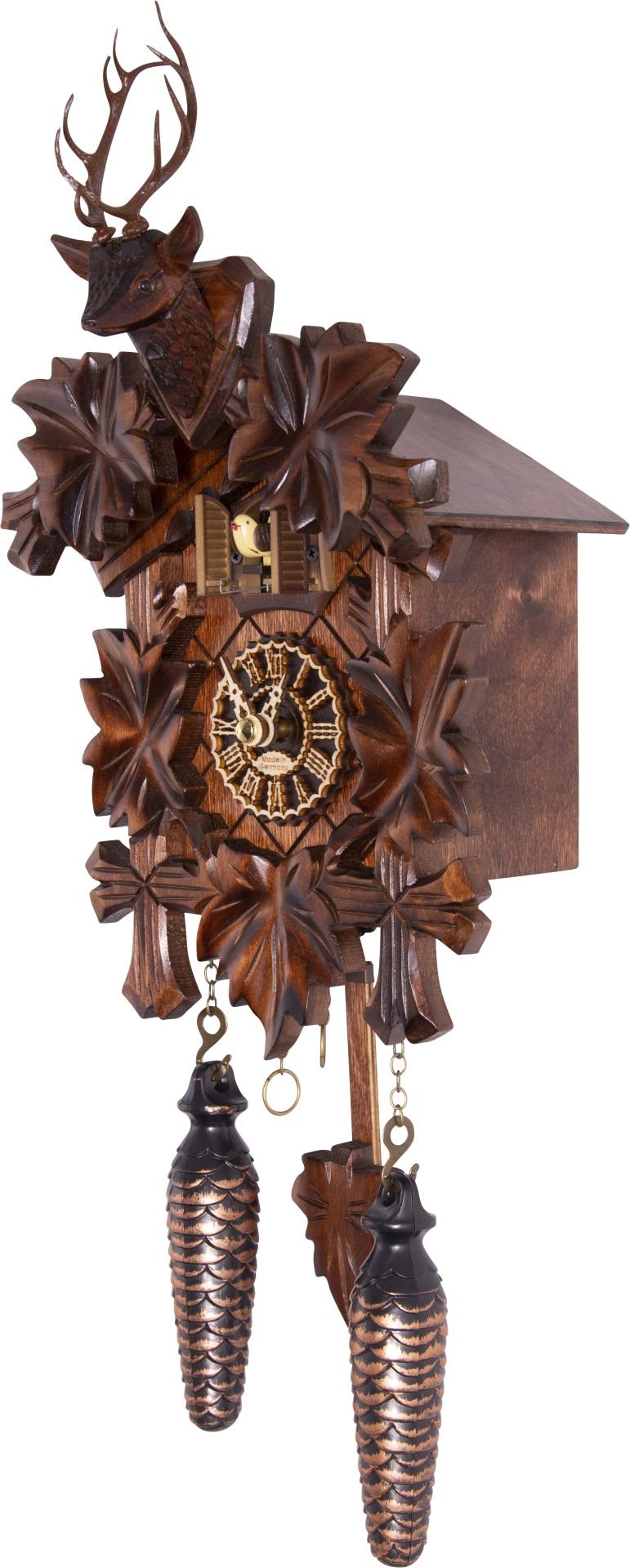 Cuckoo Clock Carved Style Quartz Movement 23cm by Trenkle Uhren