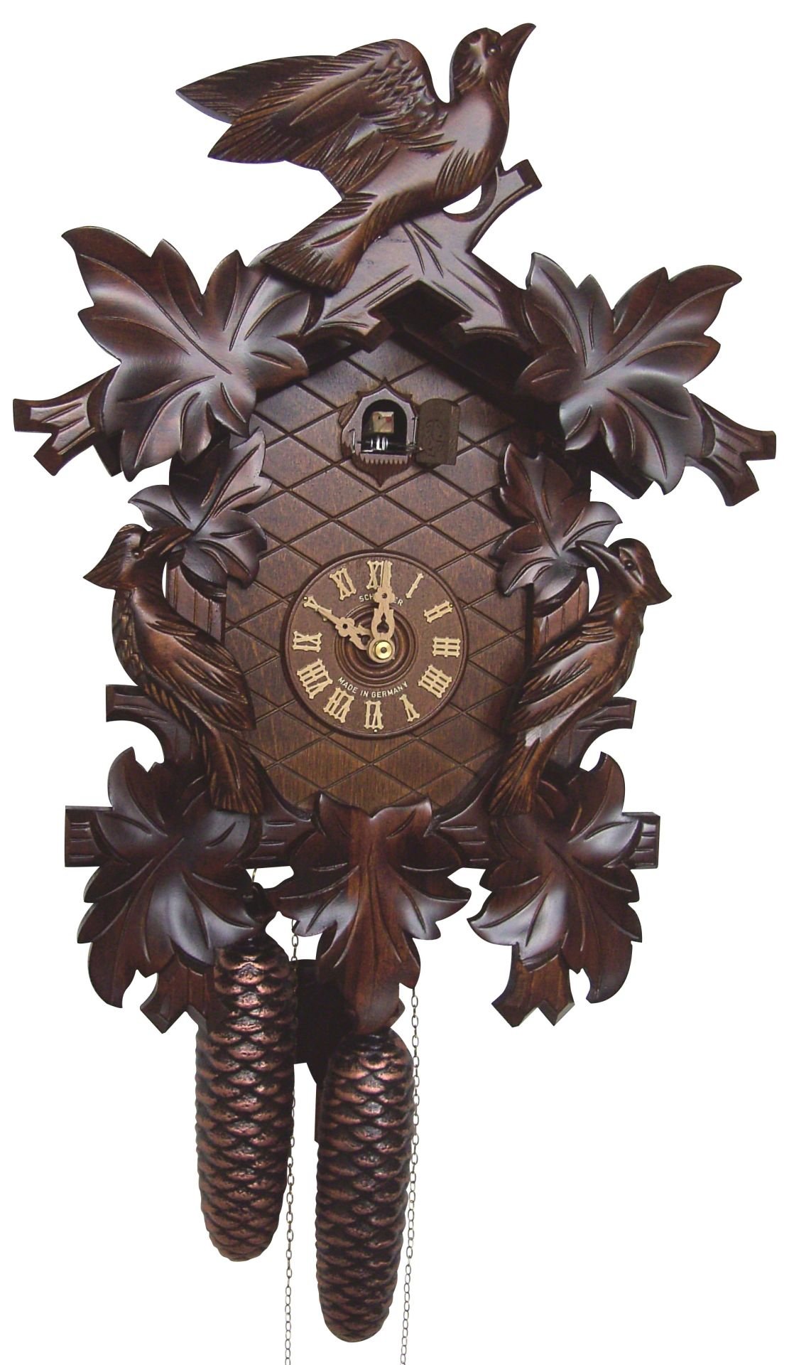 Cuckoo Clock Carved Style 8 Day Movement 42cm by Anton Schneider