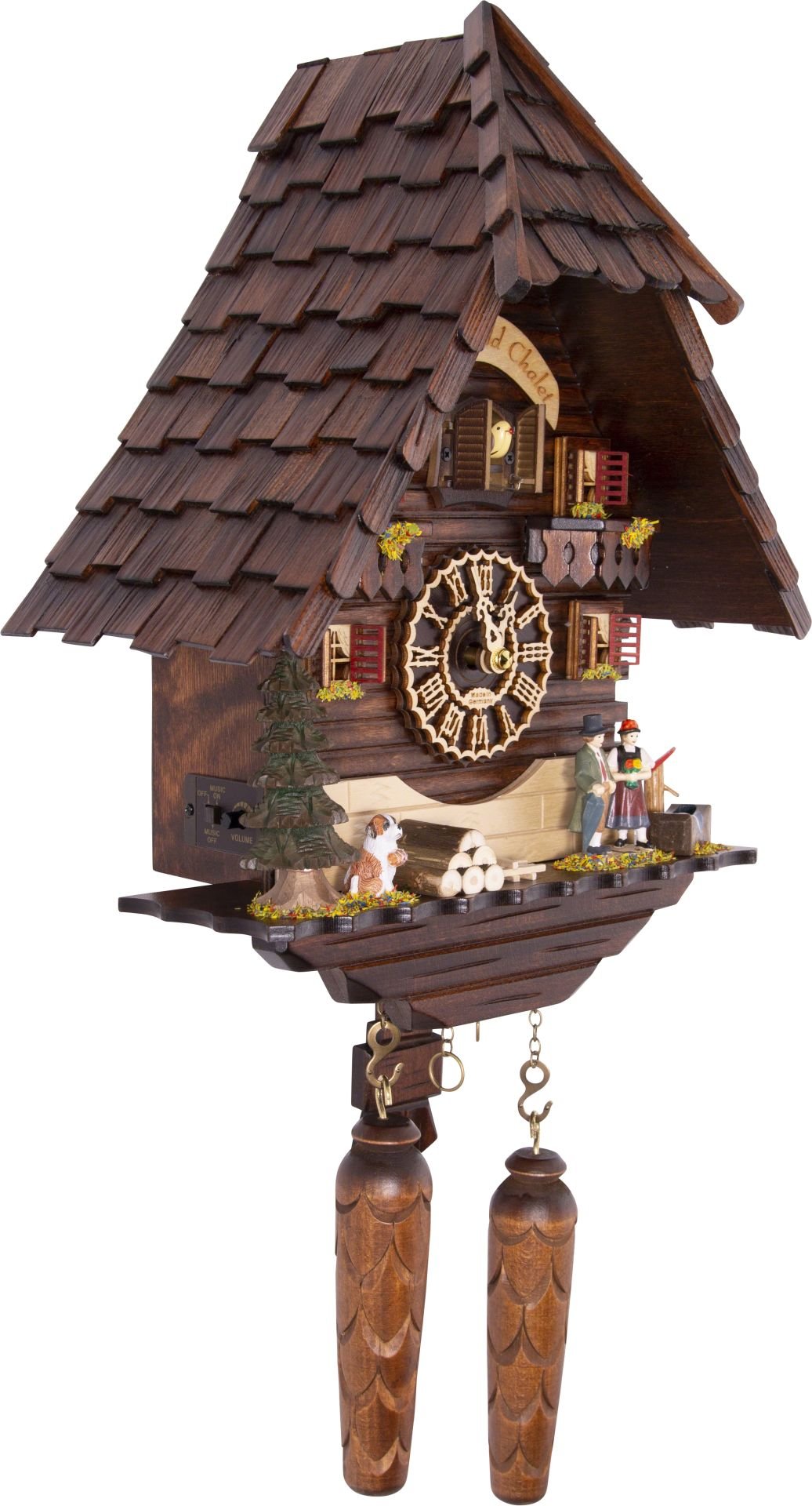 Cuckoo Clock Chalet Style Quartz Movement 36cm by Trenkle Uhren