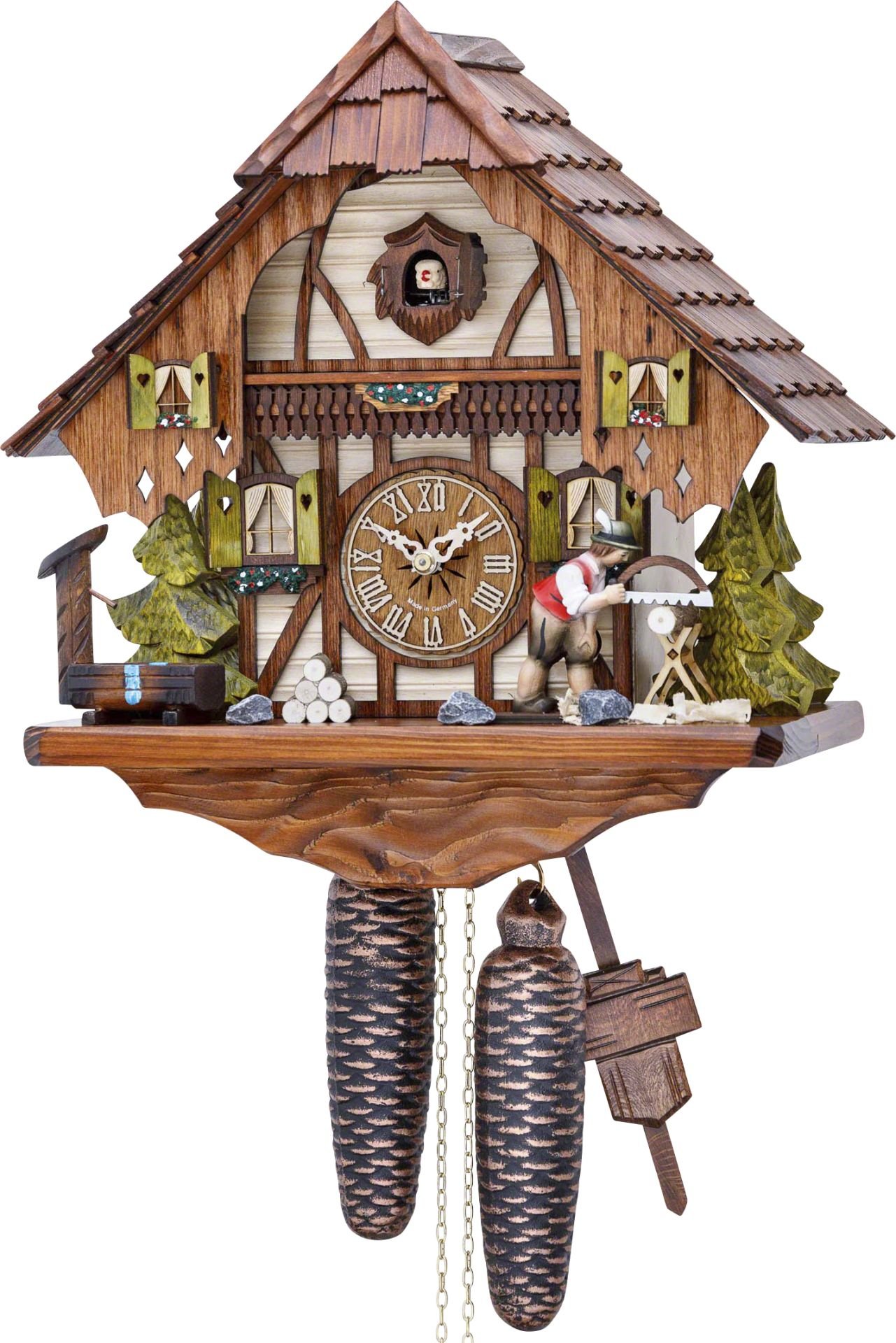 Cuckoo Clock Chalet Style 8 Day Movement 32cm by Hekas