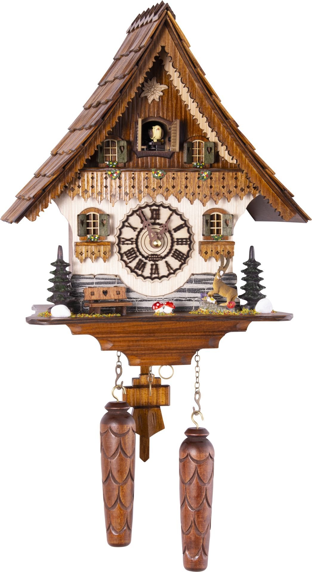 Kuckucksuhr Chalet-Stil Quarz-Uhrwerk 35cm von Trenkle Uhren