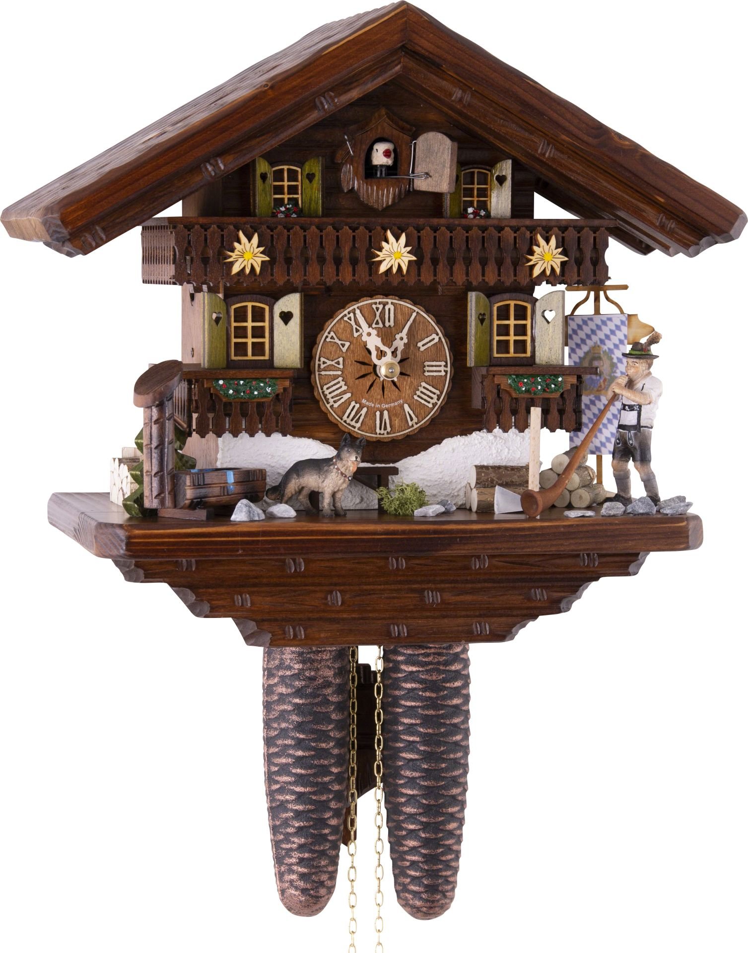 Cuckoo Clock Chalet Style 8 Day Movement 29cm by Hekas
