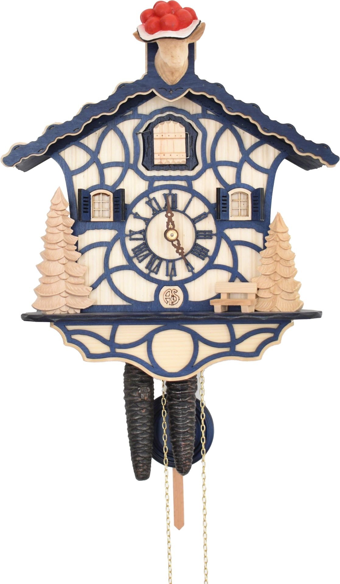 Kuckucksuhr Chalet-Stil 1-Tag-Uhrwerk 30cm von Anton Schneider