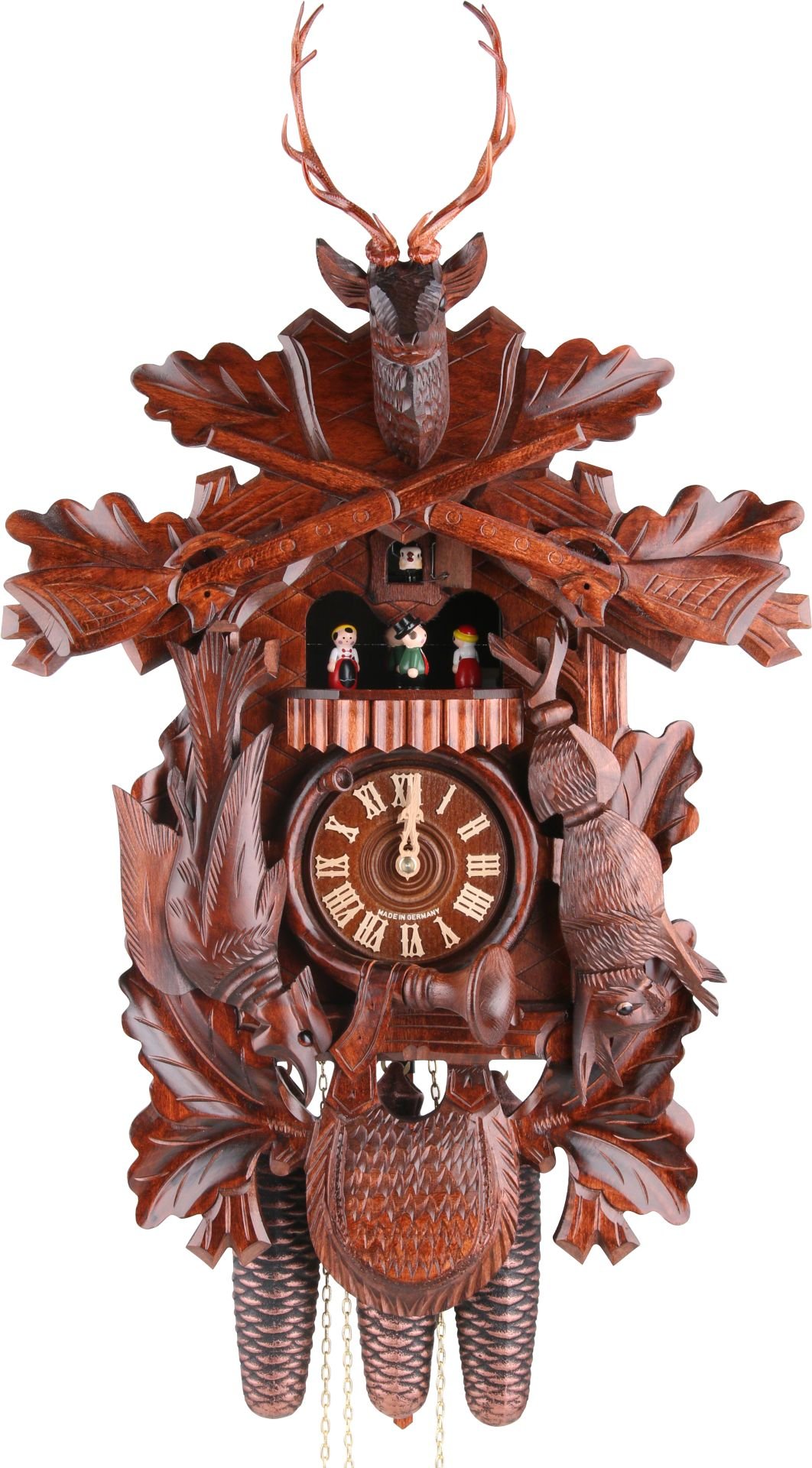 Cuckoo Clock Carved Style 8 Day Movement 58cm by Hekas