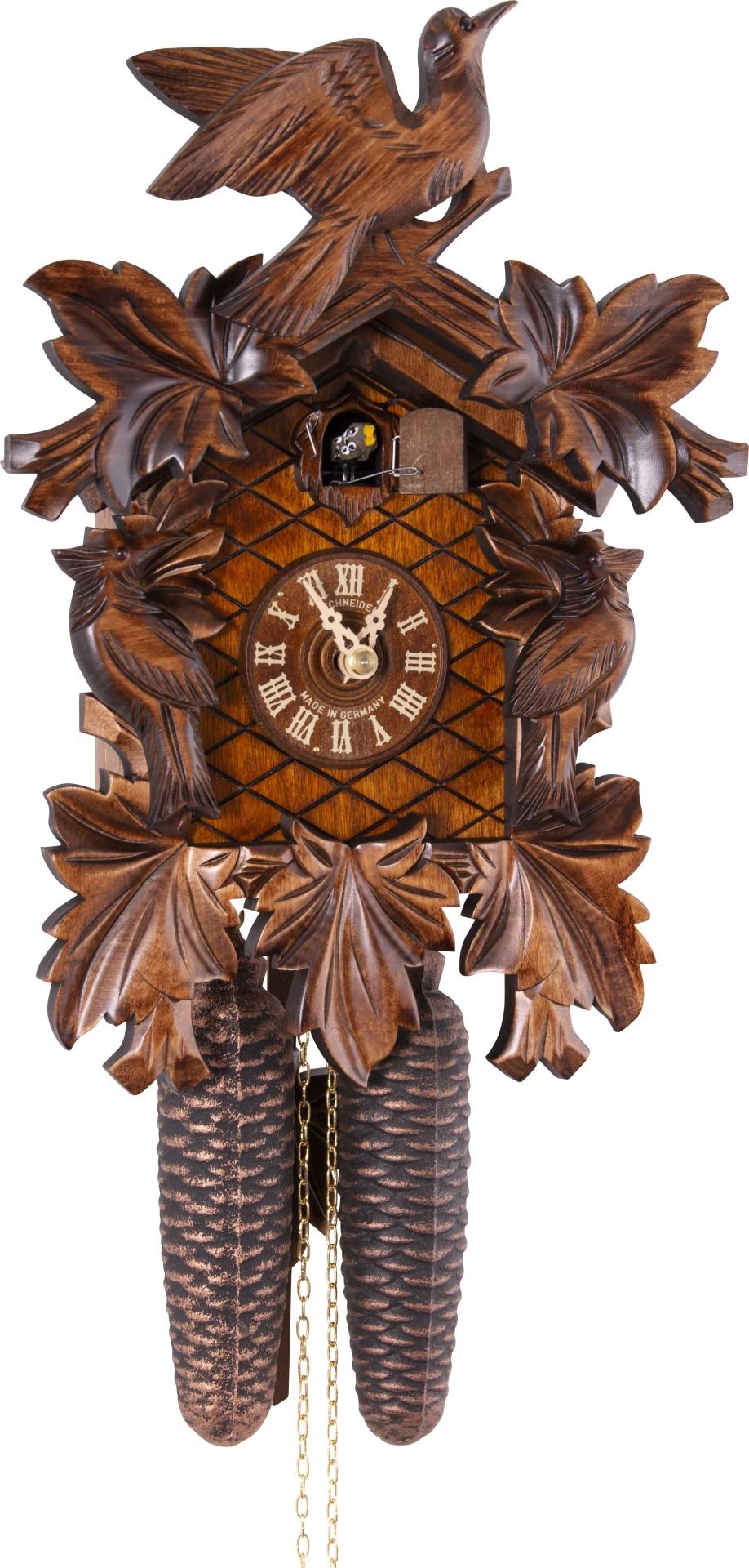Cuckoo Clock Carved Style 8 Day Movement 34cm by Anton Schneider