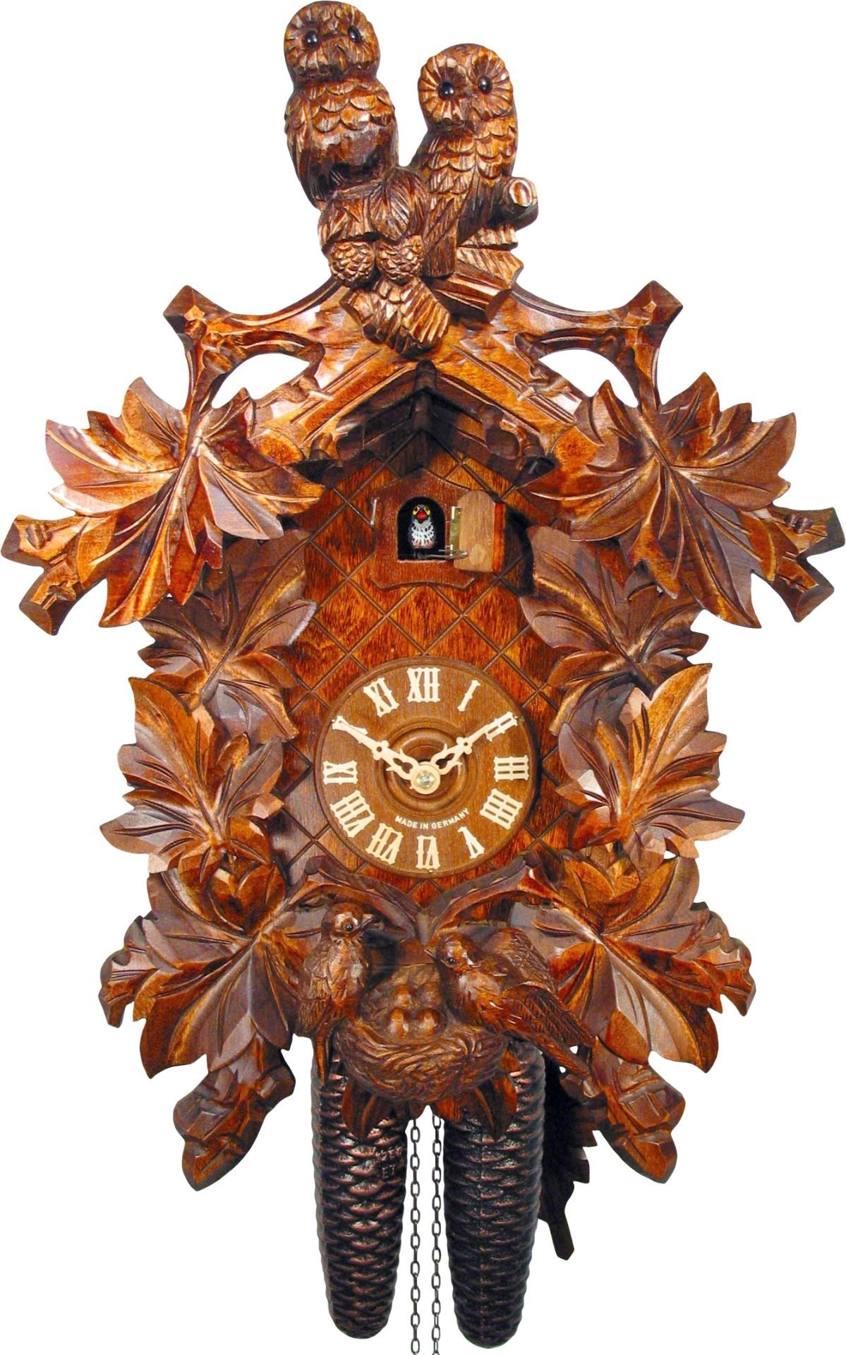 Cuckoo Clock Carved Style 8 Day Movement 42cm by August Schwer